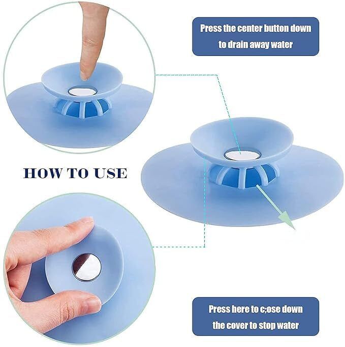 Flexible Silicone Drain Plug – 2-in-1 Stopper & Hair Catcher Hair Wash Basin-image-42
