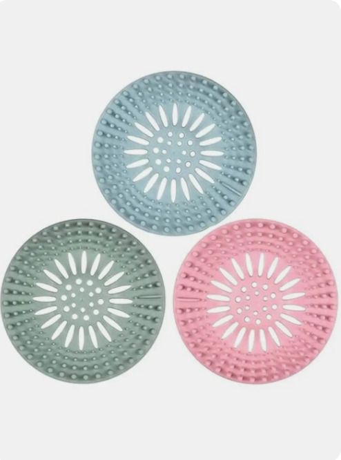 abc 3 pcs Silicone Hair Catcher Drain Cover Shower, Sink & Bathtub Stopper & Filter Hair Wash Basin-picture-34