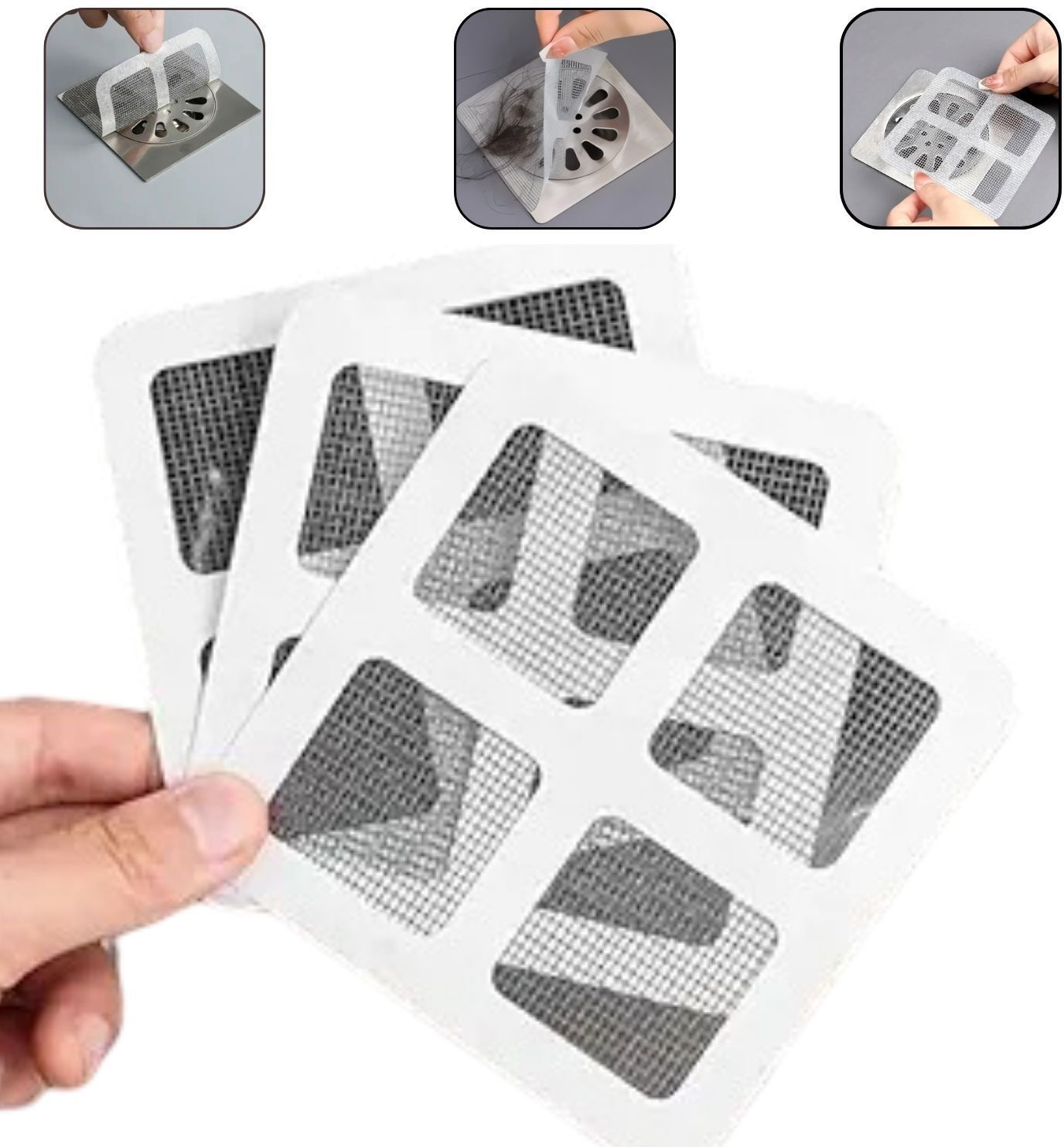 Waterproof Hair Catcher & Drain Mesh Sticker | Bathroom, Kitchen, (pack of 10) Hair Wash Basin-image-23