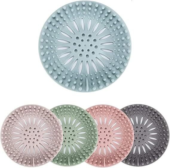 5 PCS Silicone Hair Catcher Drain Cover | Bathroom & Kitchen Stopper Hair Wash Basin