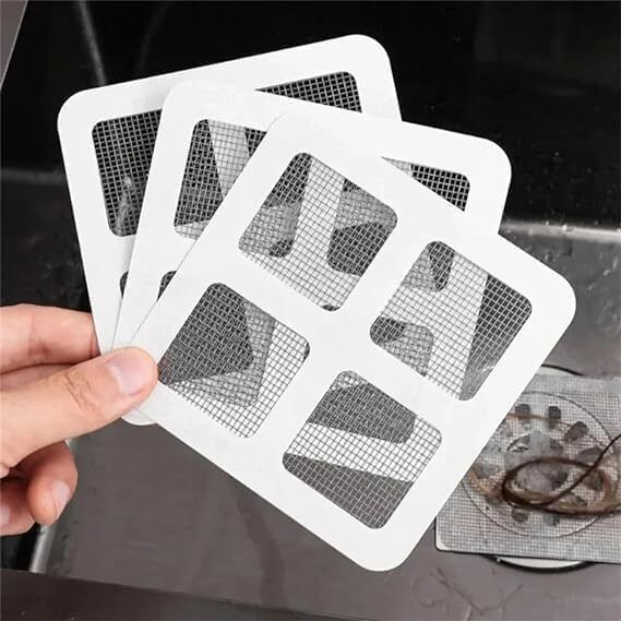 10 Pcs Shower Drain Hair Catchers - Self-Adhesive Hair Catcher for Shower Hair Wash Basin-image-7