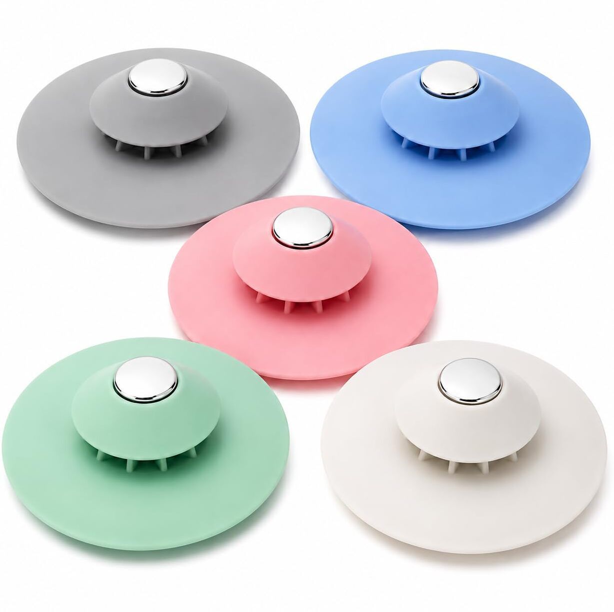 2 in 1 Silicone Drain Stopper and Sink Strainer Combo Anti Clogging pack of 5 Hair Wash Basin-image-6