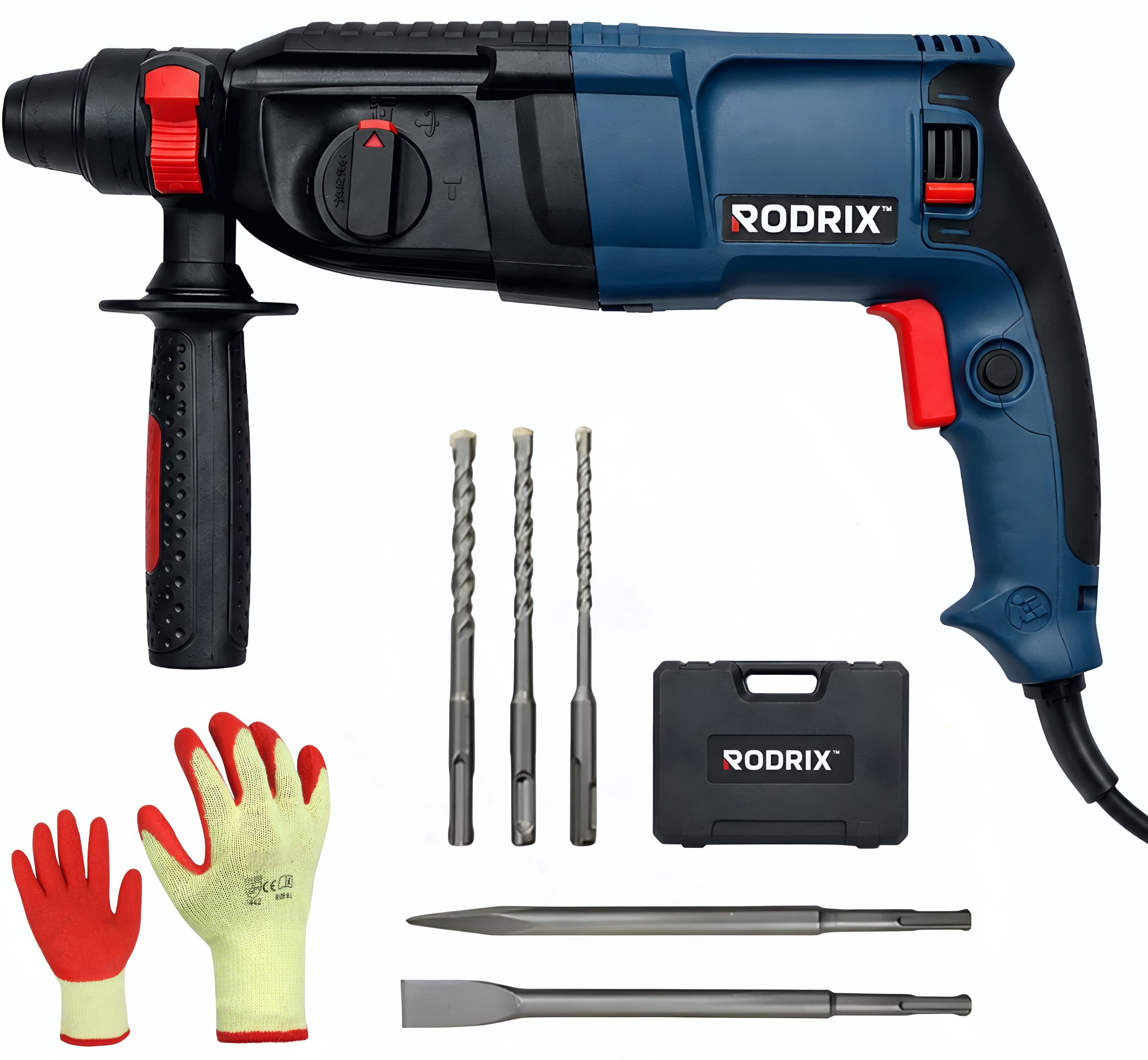 26mm SDS Plus Hammer Drill Machine, 1600W Copper Motor, 3 Modes, 4900 BPM RD26 F/R Hammer Drill-image-23
