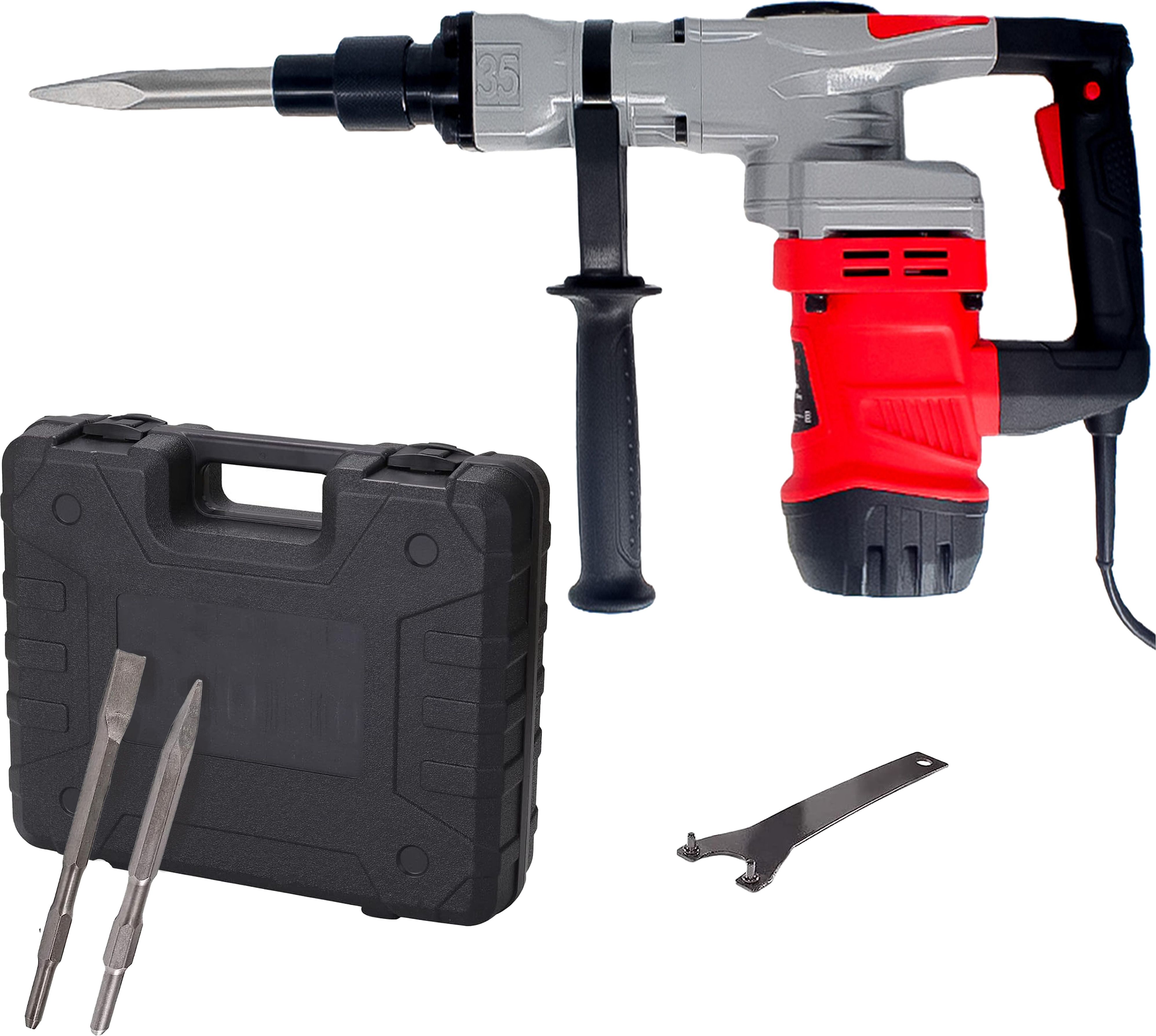 hillgrove HGCM1397M1 2000W 100% Copper Winding 7Kg Concrete Demolition Hammer Chipping HGCM1397M1 Hammering Drilling Breaker Drill Machine 7Kg Kit Set Rotary Hammer Drill-picture-10