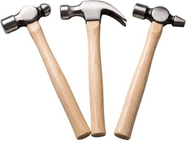 vasav M_B0H7HBGGRJ 3 Pc Hammer Set | Wooden Handle | Home & DIY Use Straight Claw Hammer-picture-12