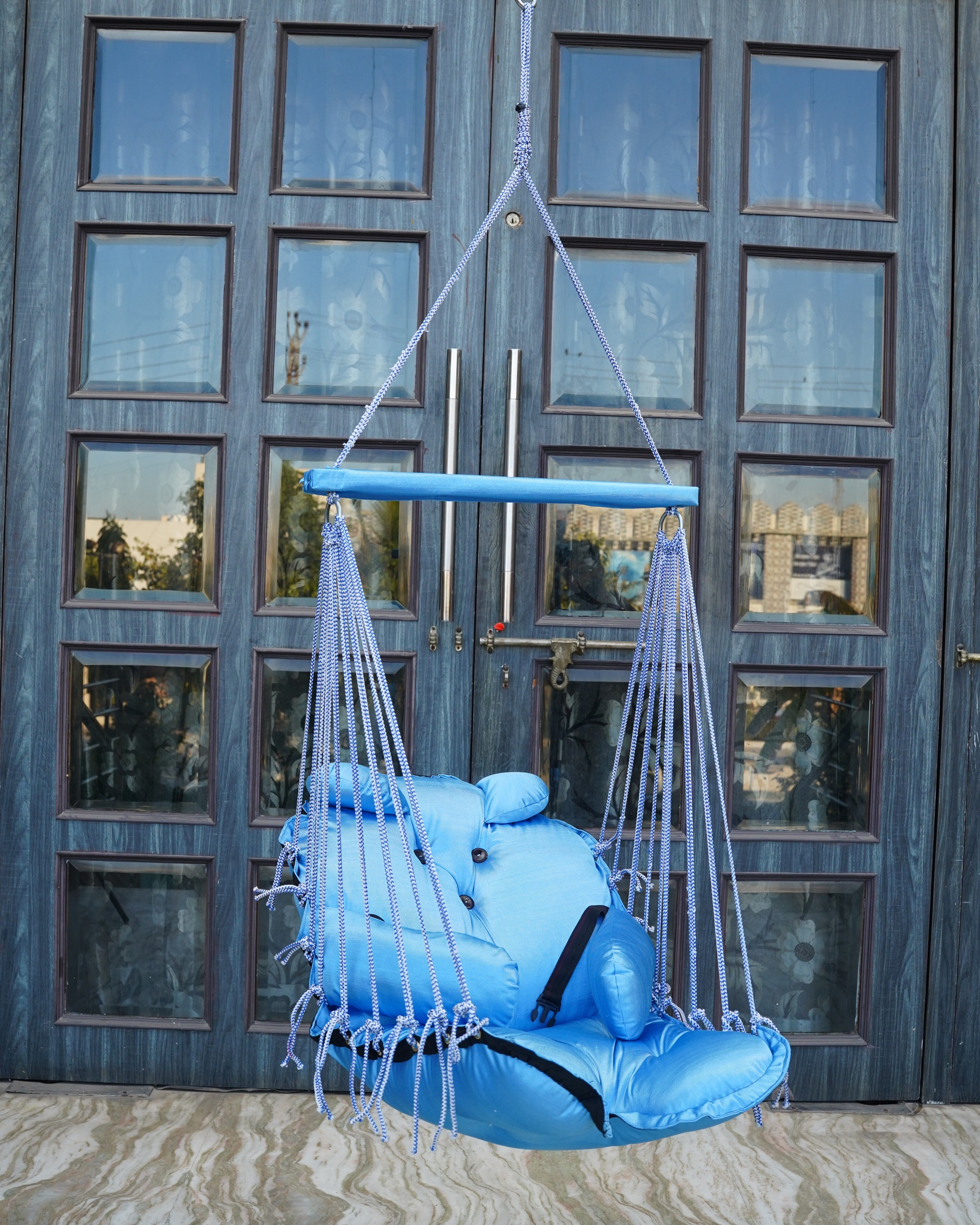 patiofy Blue Teddy Baby Hammock Hanging Swing/ Swing for Baby & Kids/ Jhula for Baby Swings-picture-39