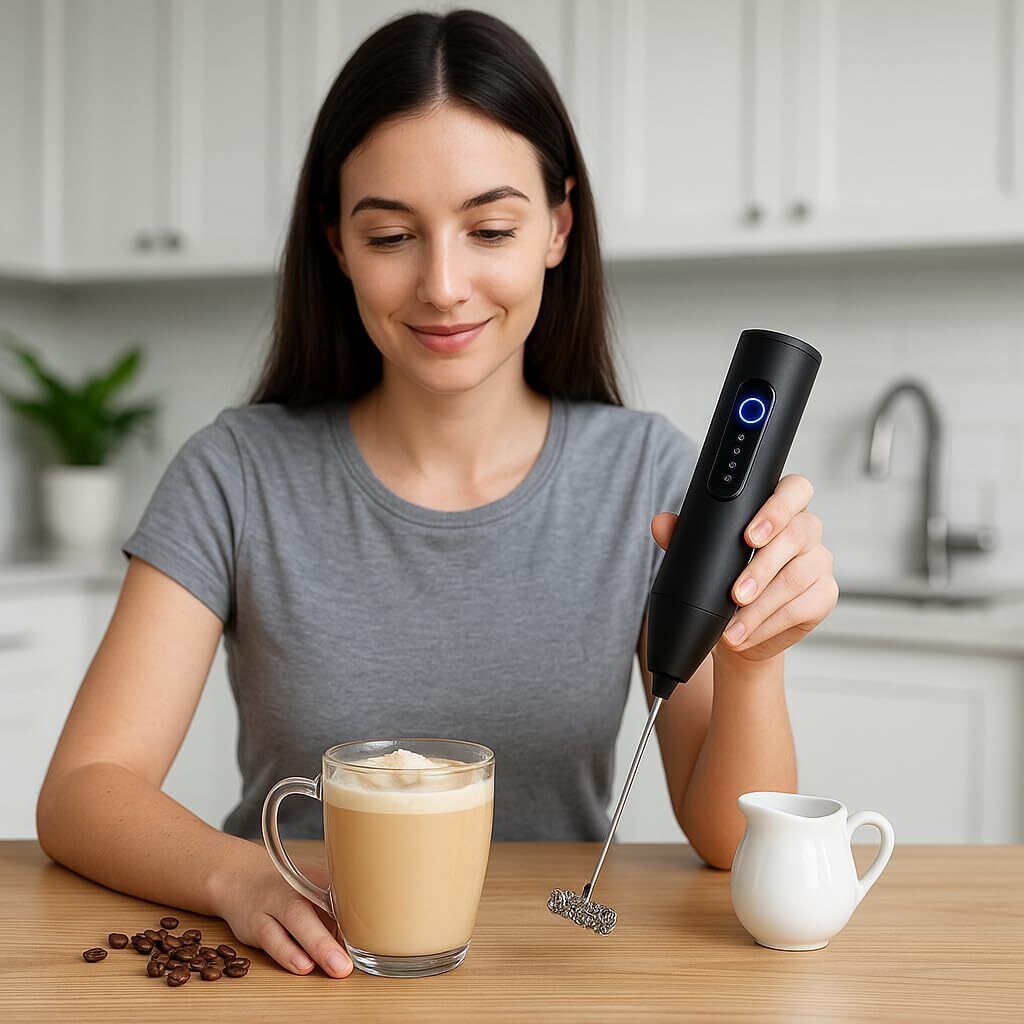 daisy Coffee Frother Electric | 3 Speed Modes, Type -C Rechargeable, 2 Cups Coffee Maker-picture-27