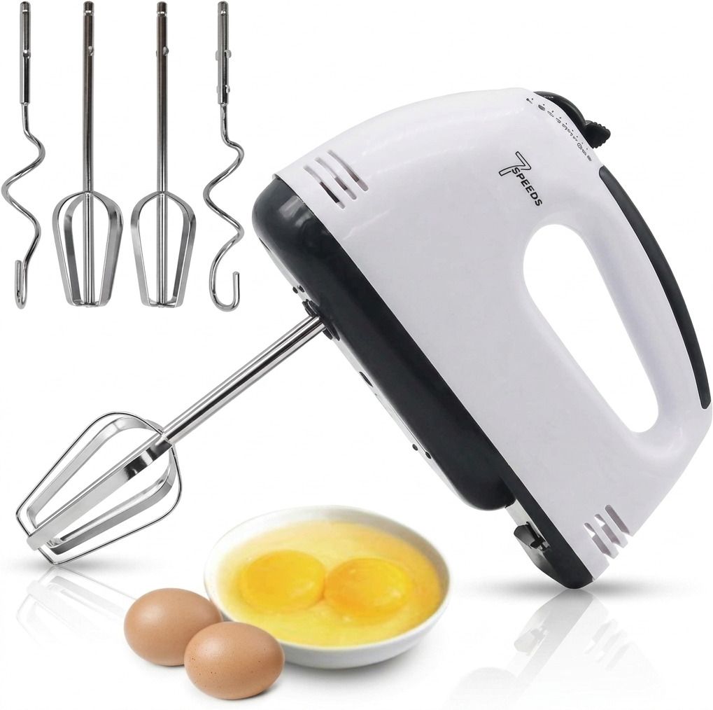elysium 260 W Electric Hand Mixer, White and Black, Multi-Speed Egg Beater Hand Blender, Electric Whisk-picture-21