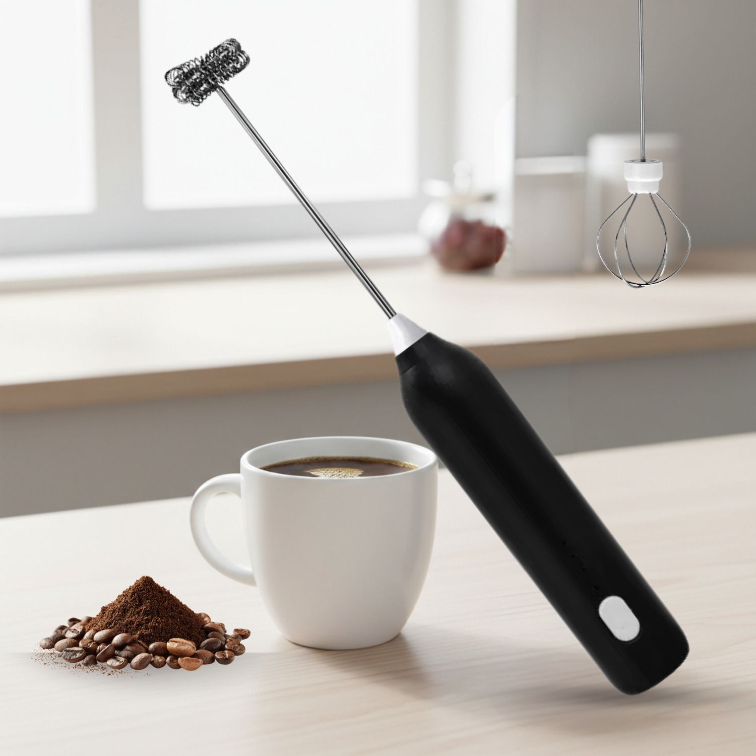 50 W Black Coffee Frother Electric | Battery Operated Portable Foam Maker Hand Blender-image-33
