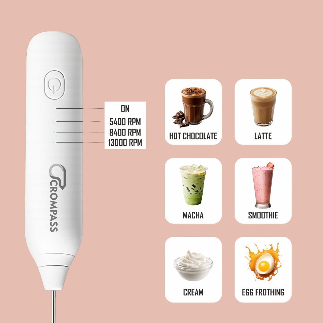 50 W White and Black Electric Whisk, Hand Blender, Stand Mixer-image-34