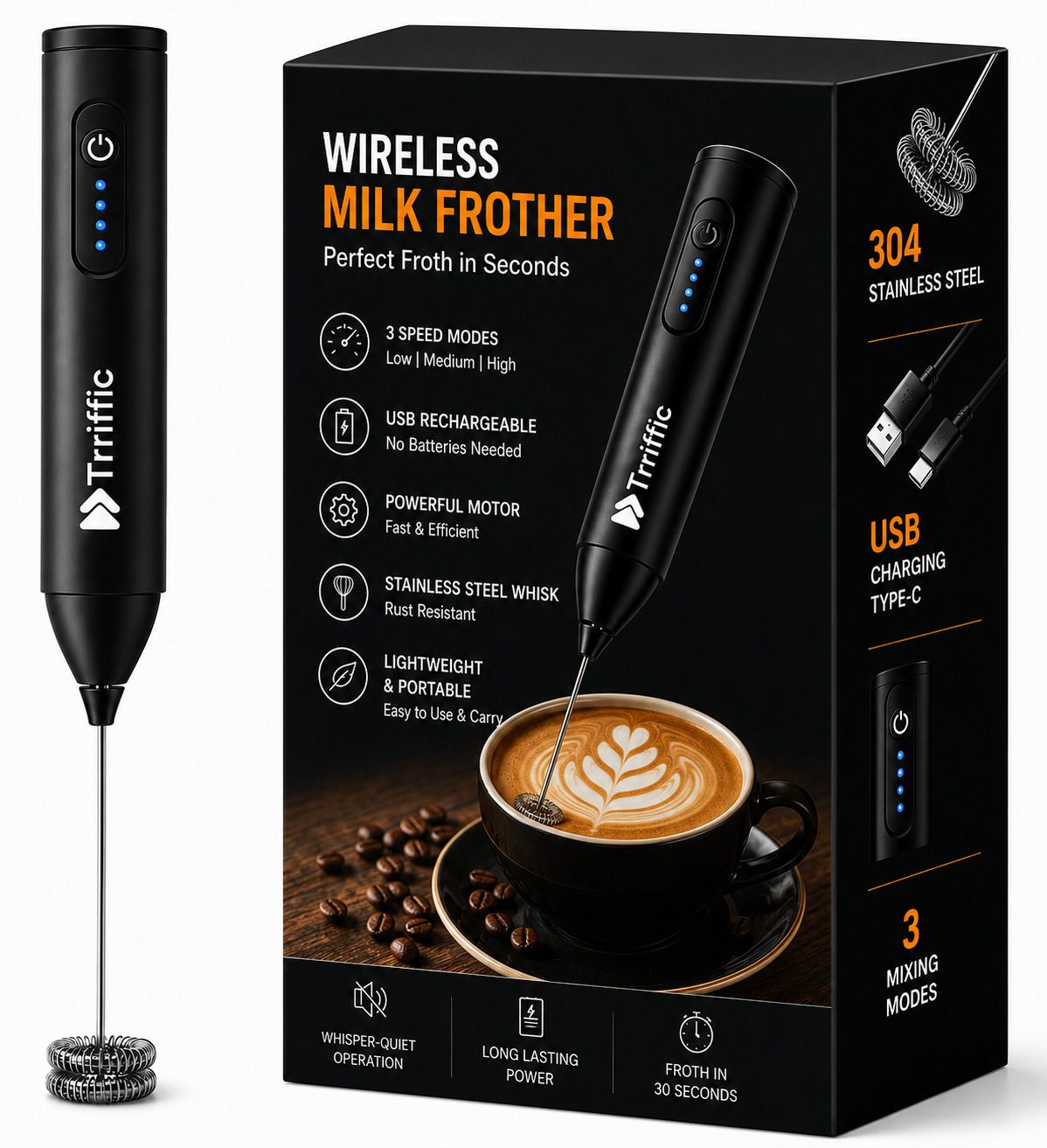 50 W Black Hand Blender, Electric Whisk-image-38