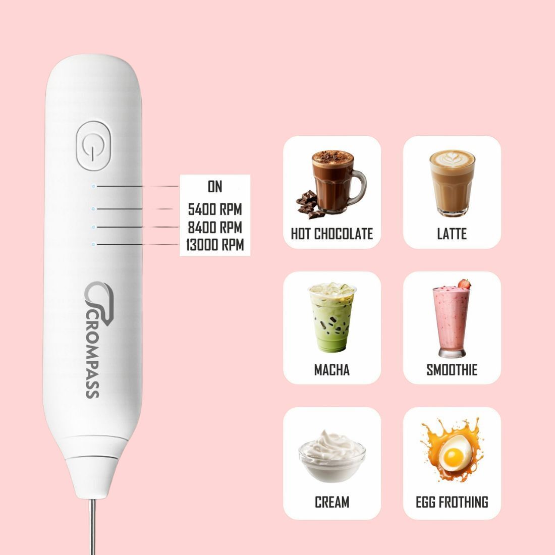 50 W White and Black Electric Whisk, Hand Blender, Stand Mixer-image-35