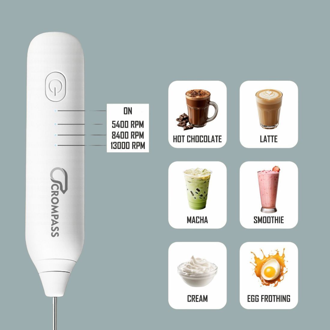 50 W White and Black Electric Whisk, Hand Blender, Stand Mixer-image-10