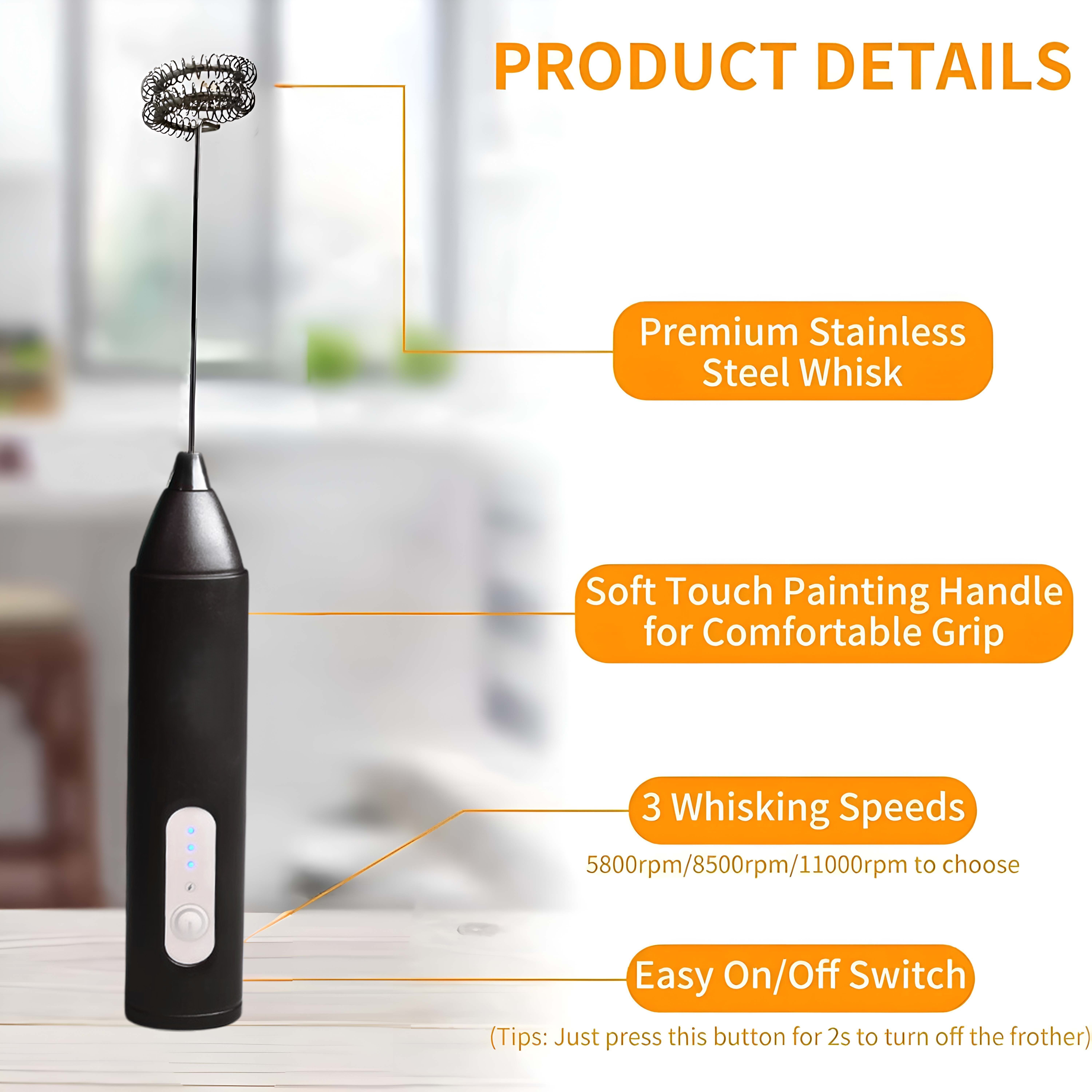 finaro Milk Frother USB Rechargeable Electric Coffee Beater/Maker 10 Cups Coffee Maker-picture-11