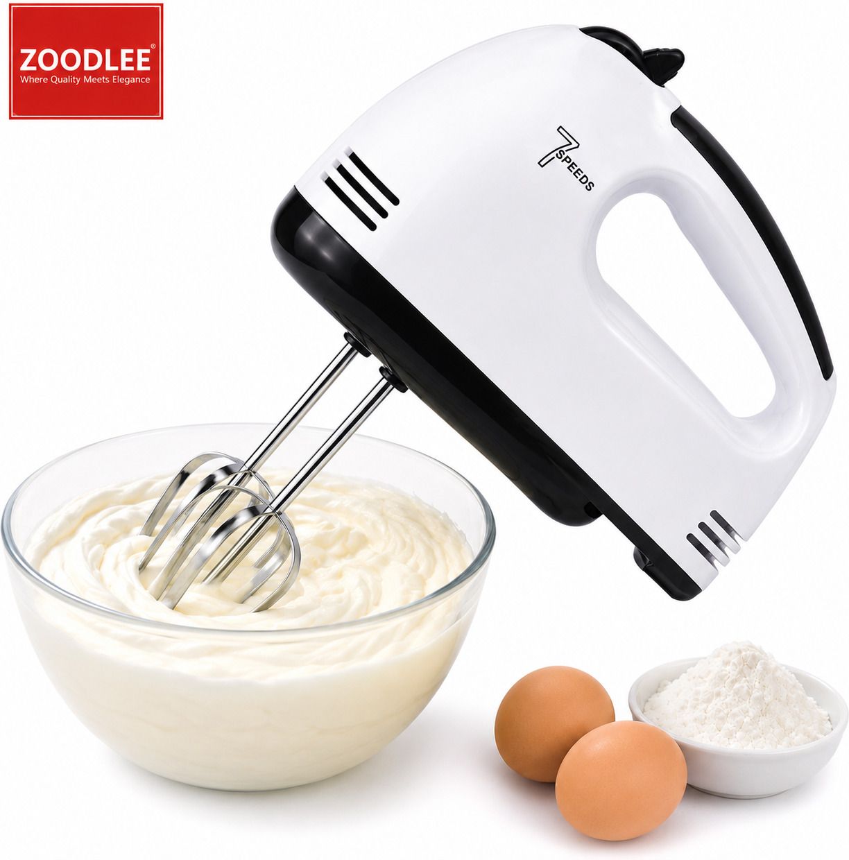 zoodlee 260 W White Electric Whisk, Hand Blender, Stand Mixer-picture-16