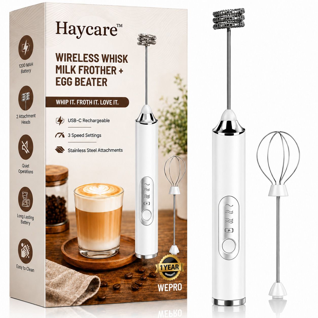 50 W White Hand Blender, Electric Whisk, Stand Mixer-image-8
