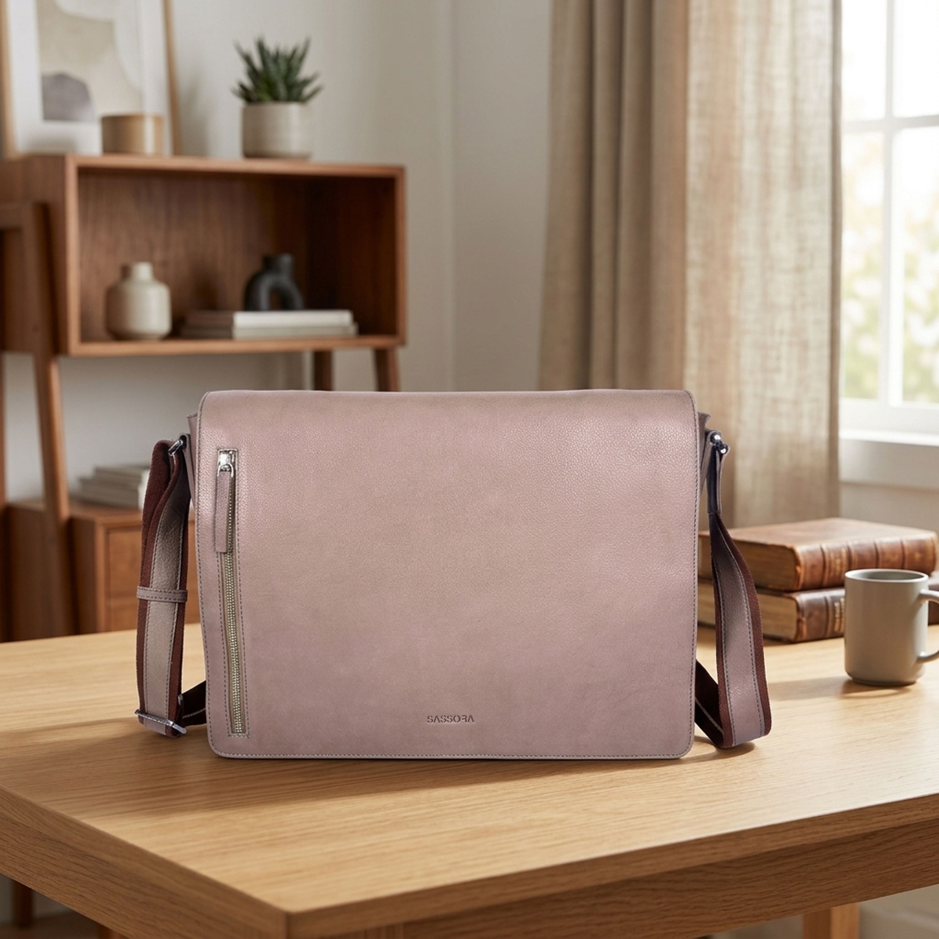 sassora Men Beige Messenger Bag-picture-7