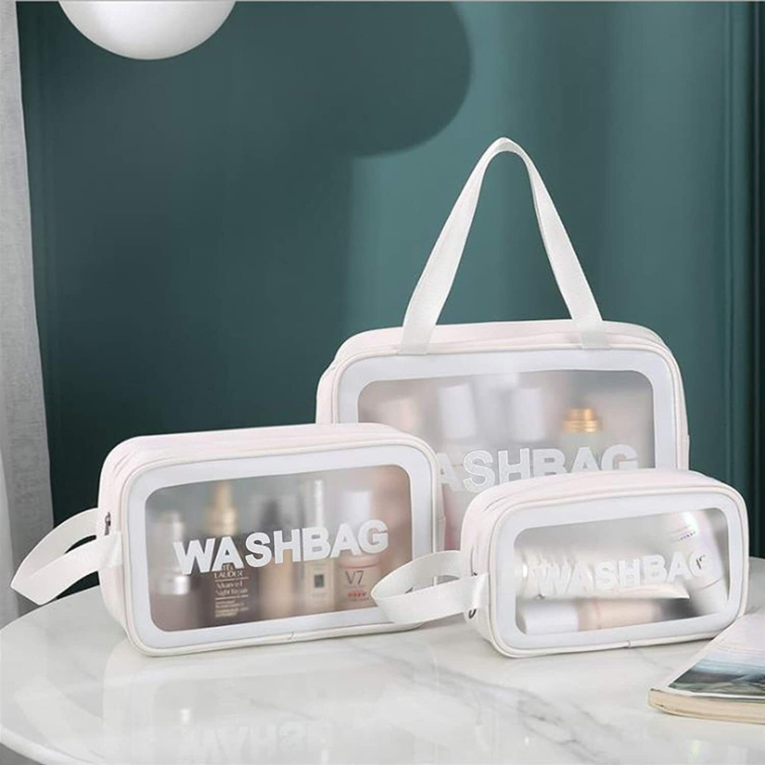 Women White Cosmetic Bag