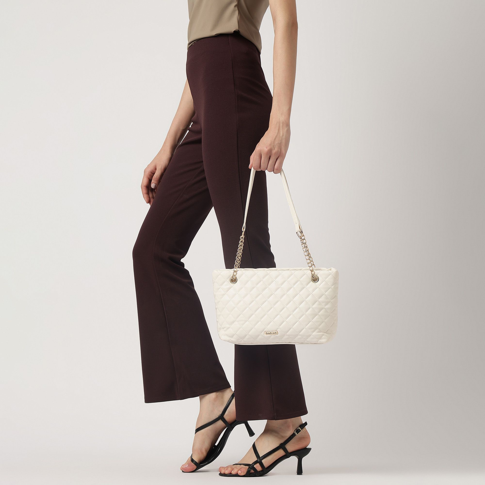 fastrack Women Beige Tote-picture-27
