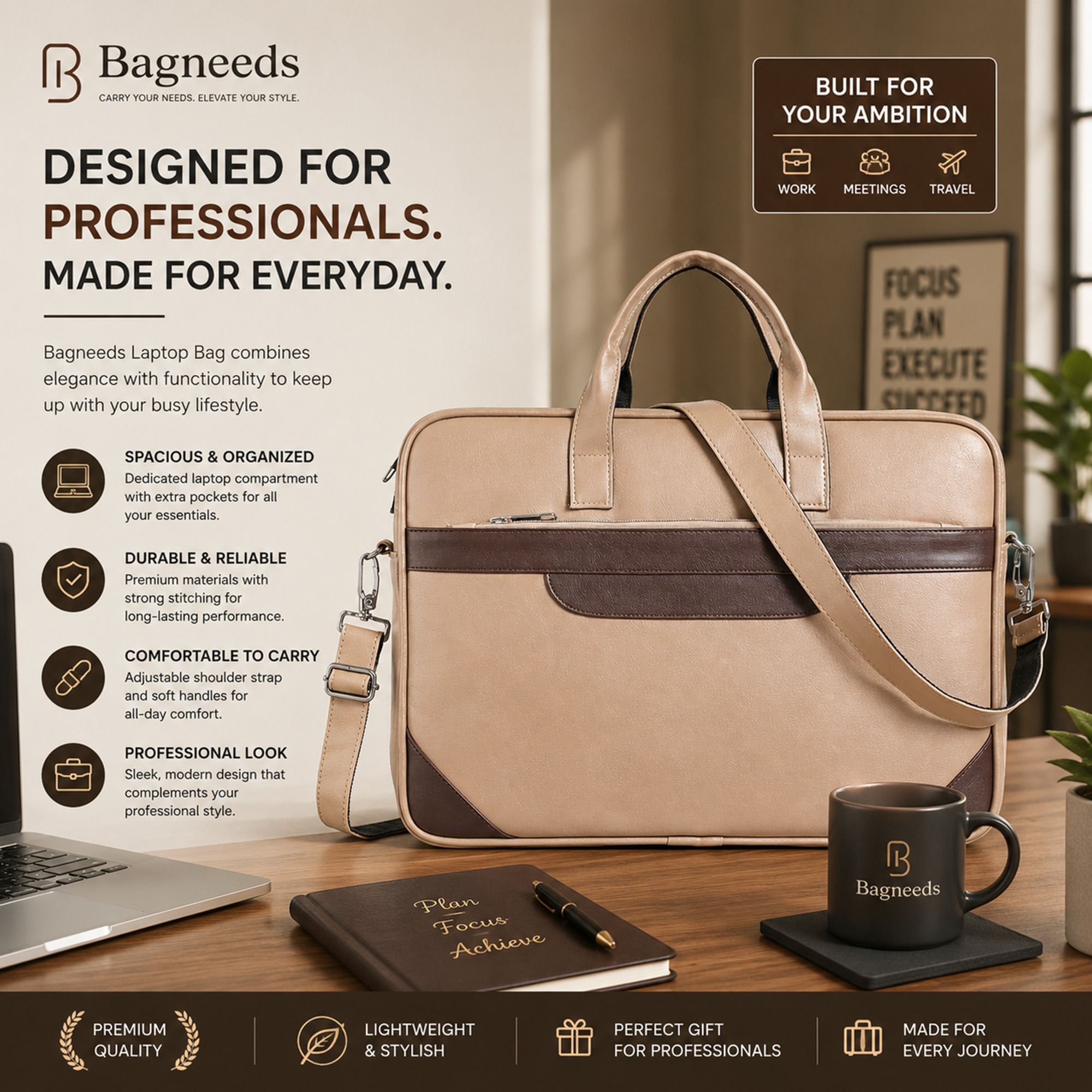 bagneeds Men & Women Beige Messenger Bag-picture-10