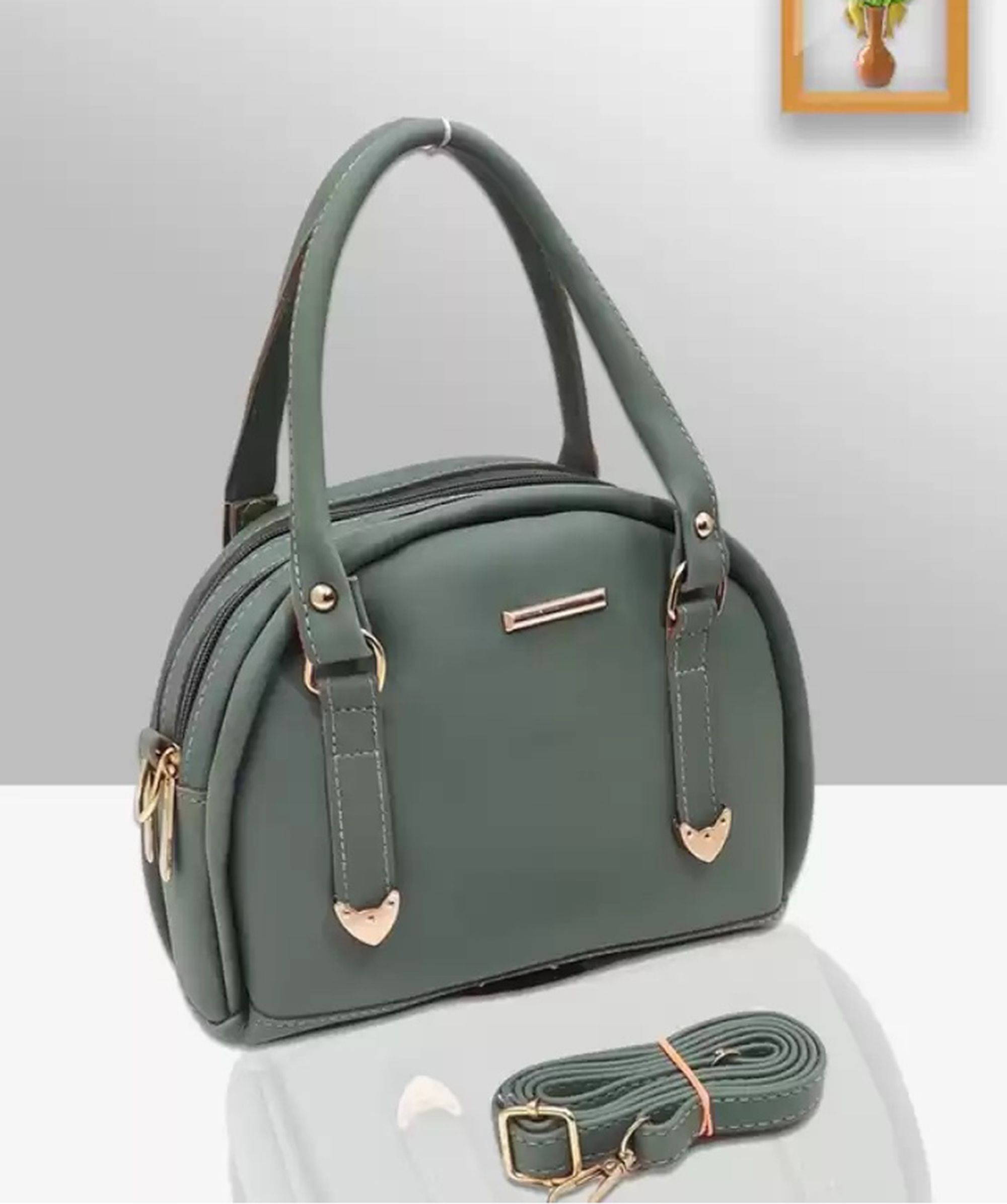 Women Green Hand-held Bag-image-21