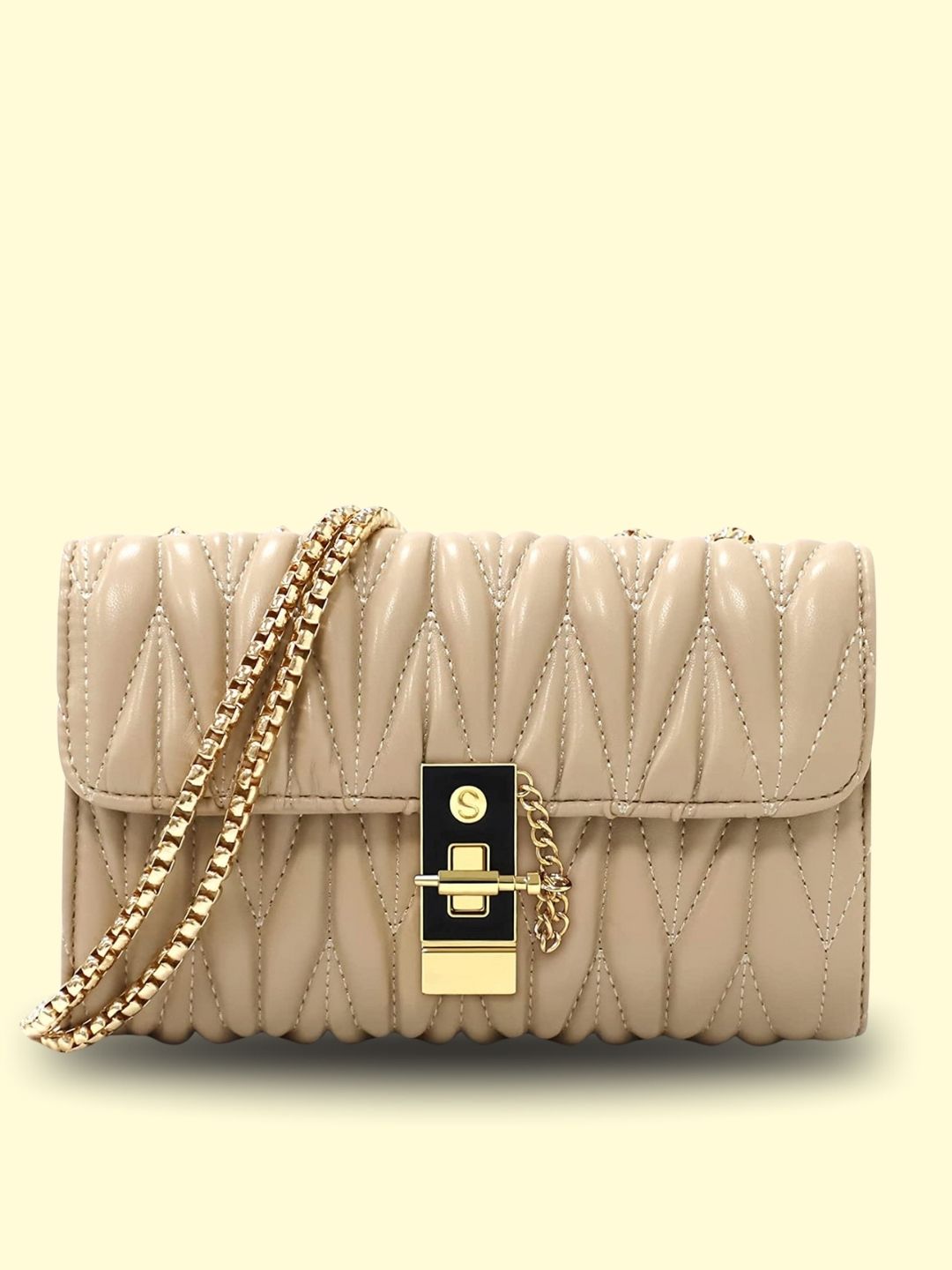 Women Beige Sling Bag-image-0