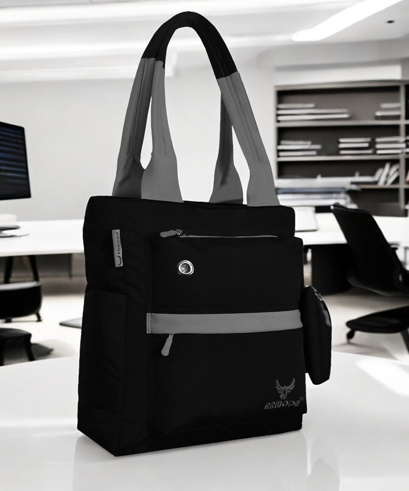 armoda Women Black, Grey Shoulder Bag - Extra Spacious-picture-13