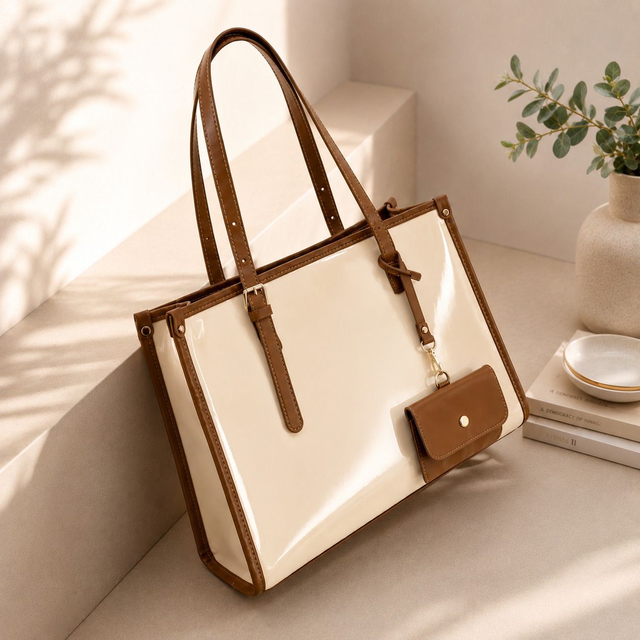 Women Beige Tote-image-10