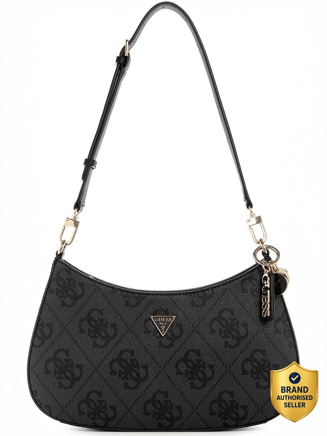 guess Grey Women Shoulder Bag Noelle Top Zip-picture-14