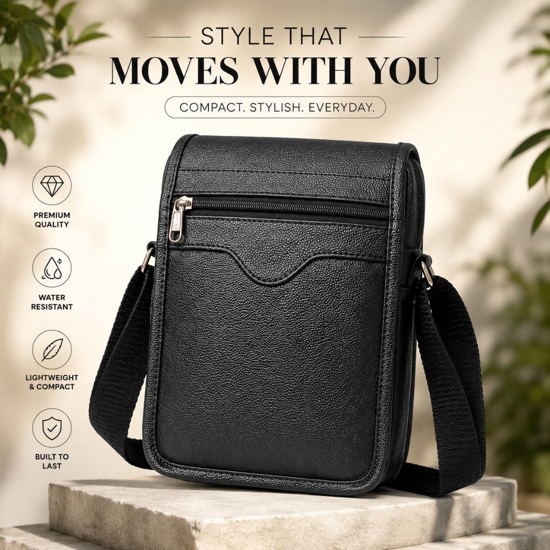 Men Black Messenger Bag-image-15