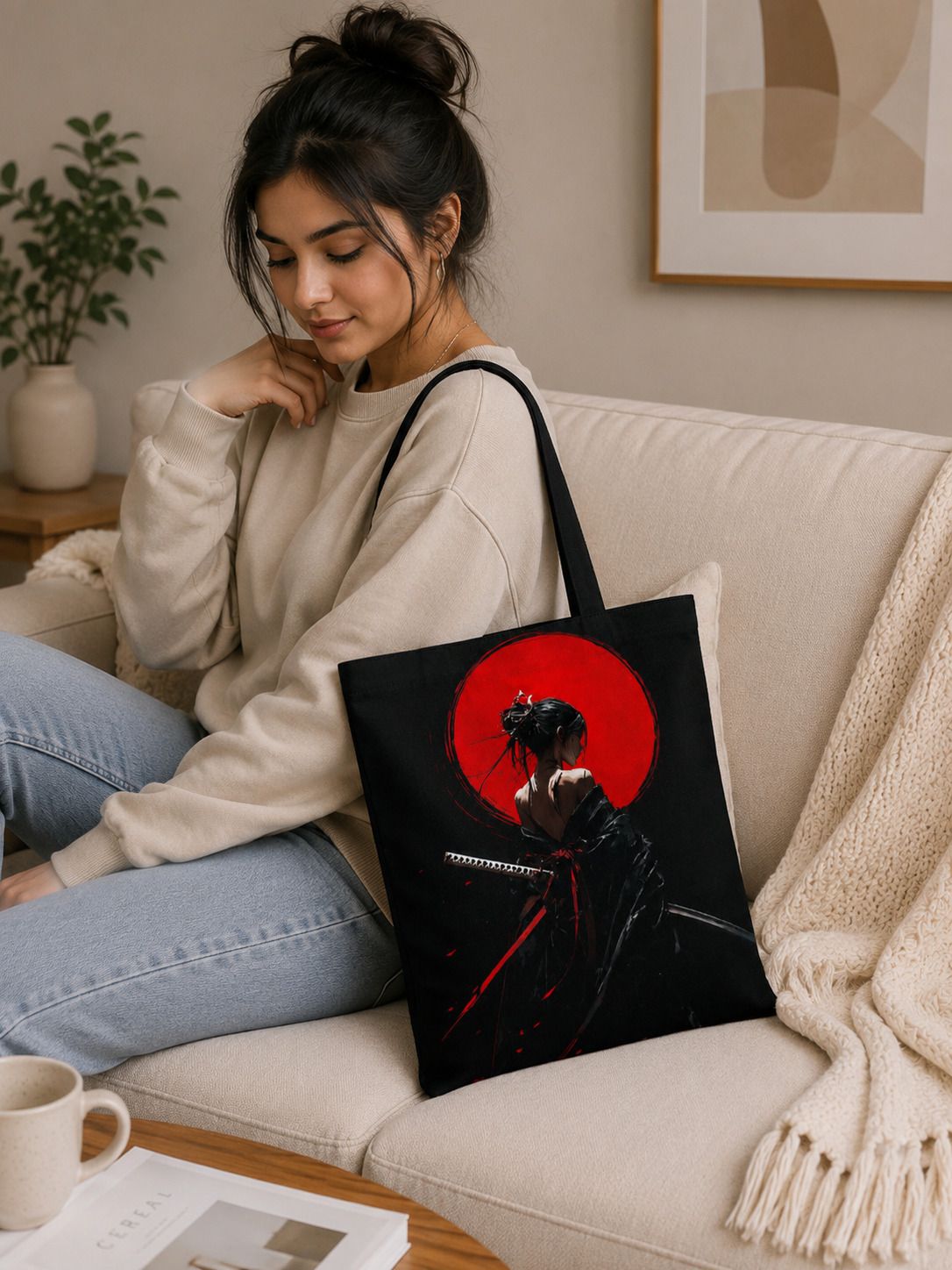 Women Black, Red Tote-image-19