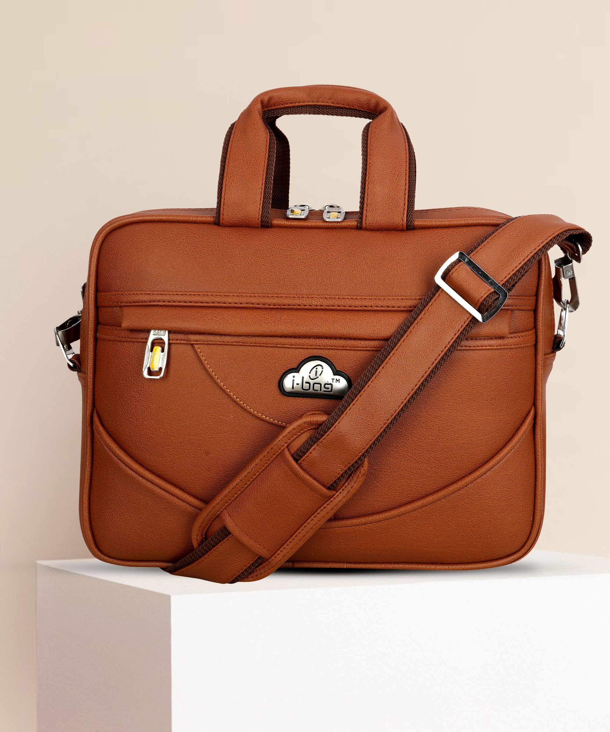i-bag Men & Women Tan Messenger Bag - Extra Spacious-picture-25