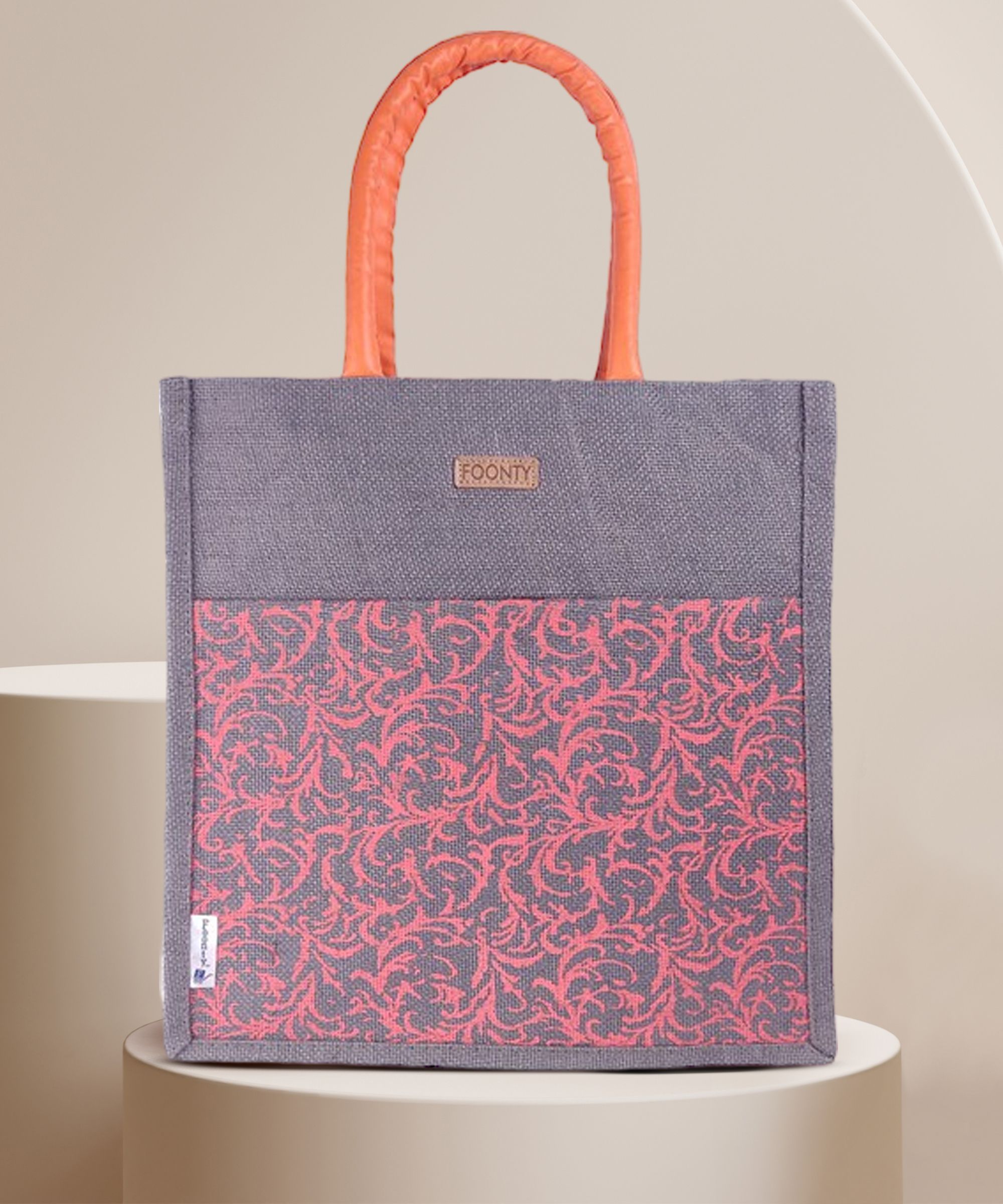 foonty Women Grey, Pink Tote - Extra Spacious-picture-14