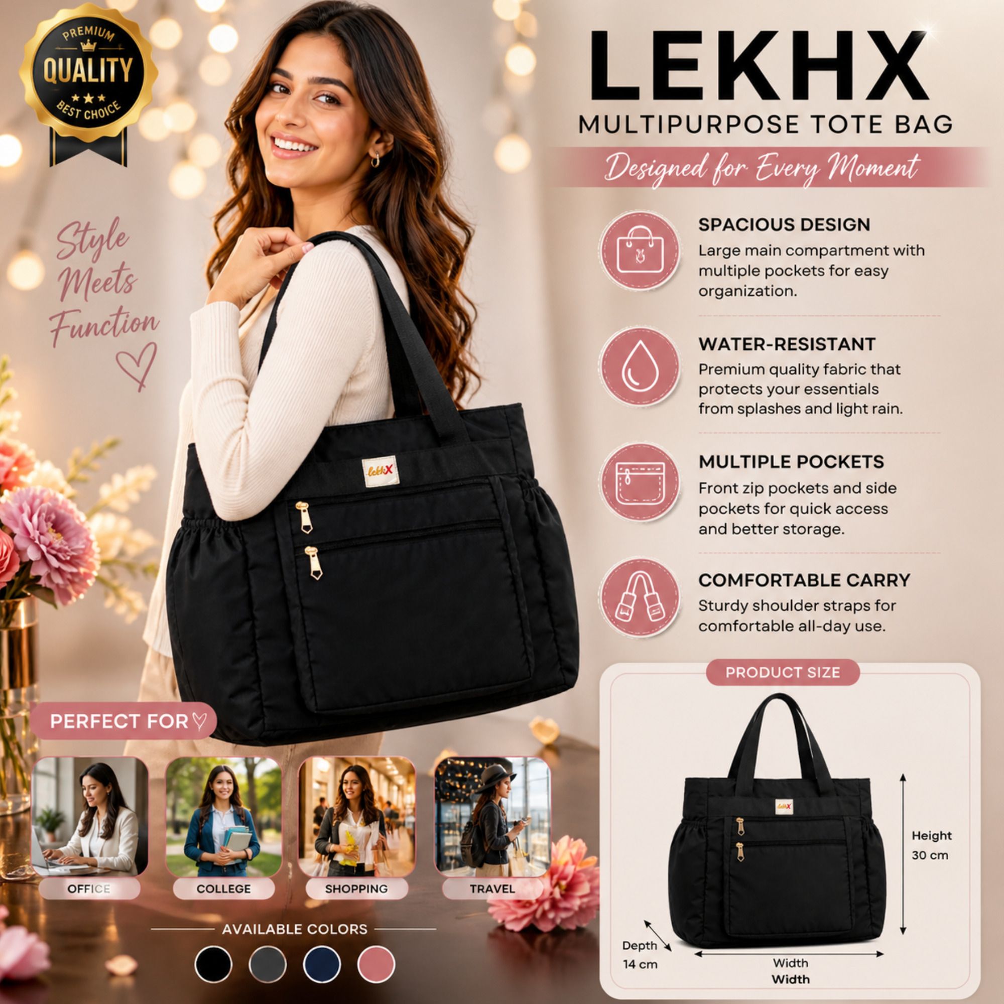 lekhx Women Black Shoulder Bag-picture-44