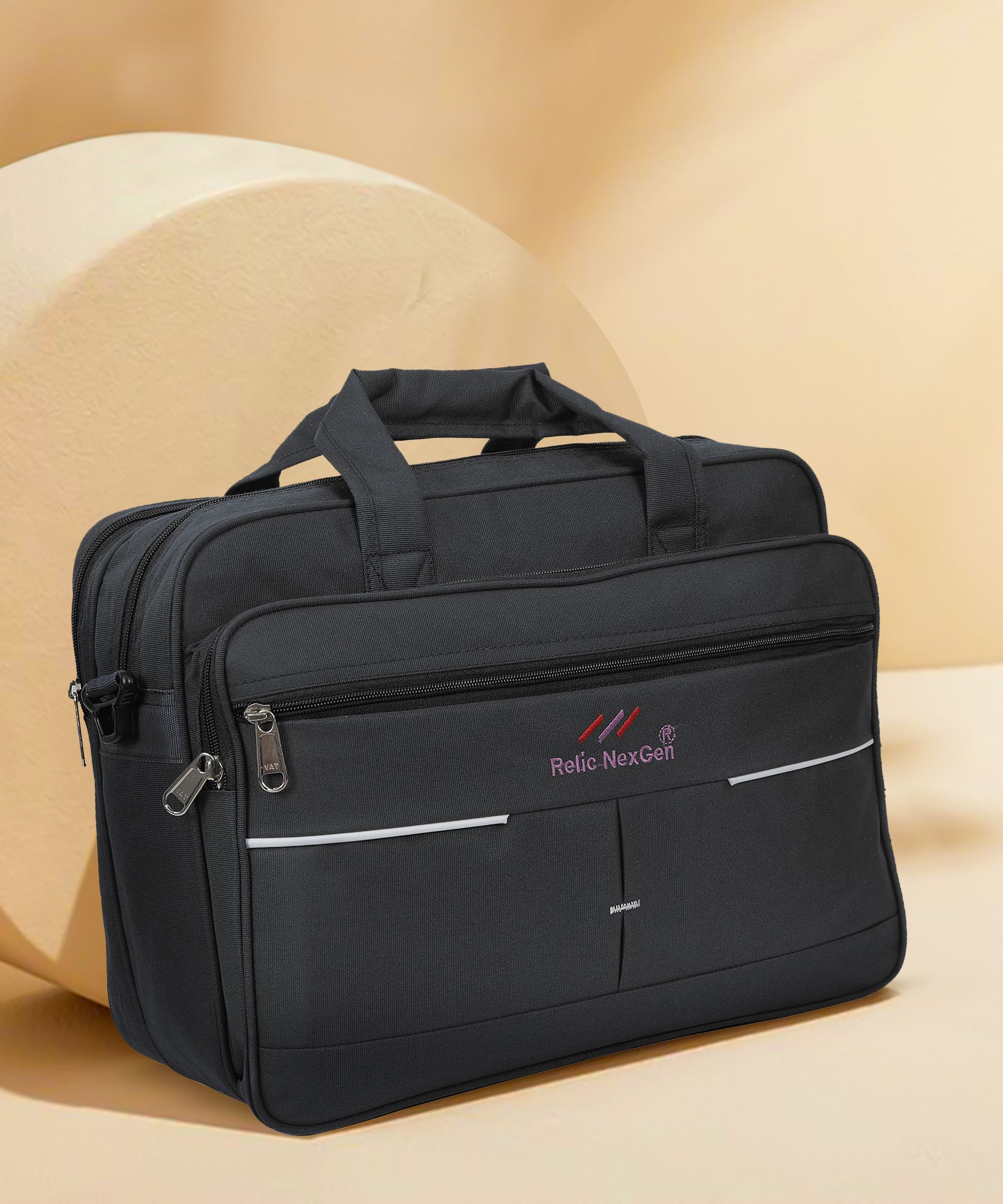 Men & Women Black Messenger Bag - Extra Spacious-image-23