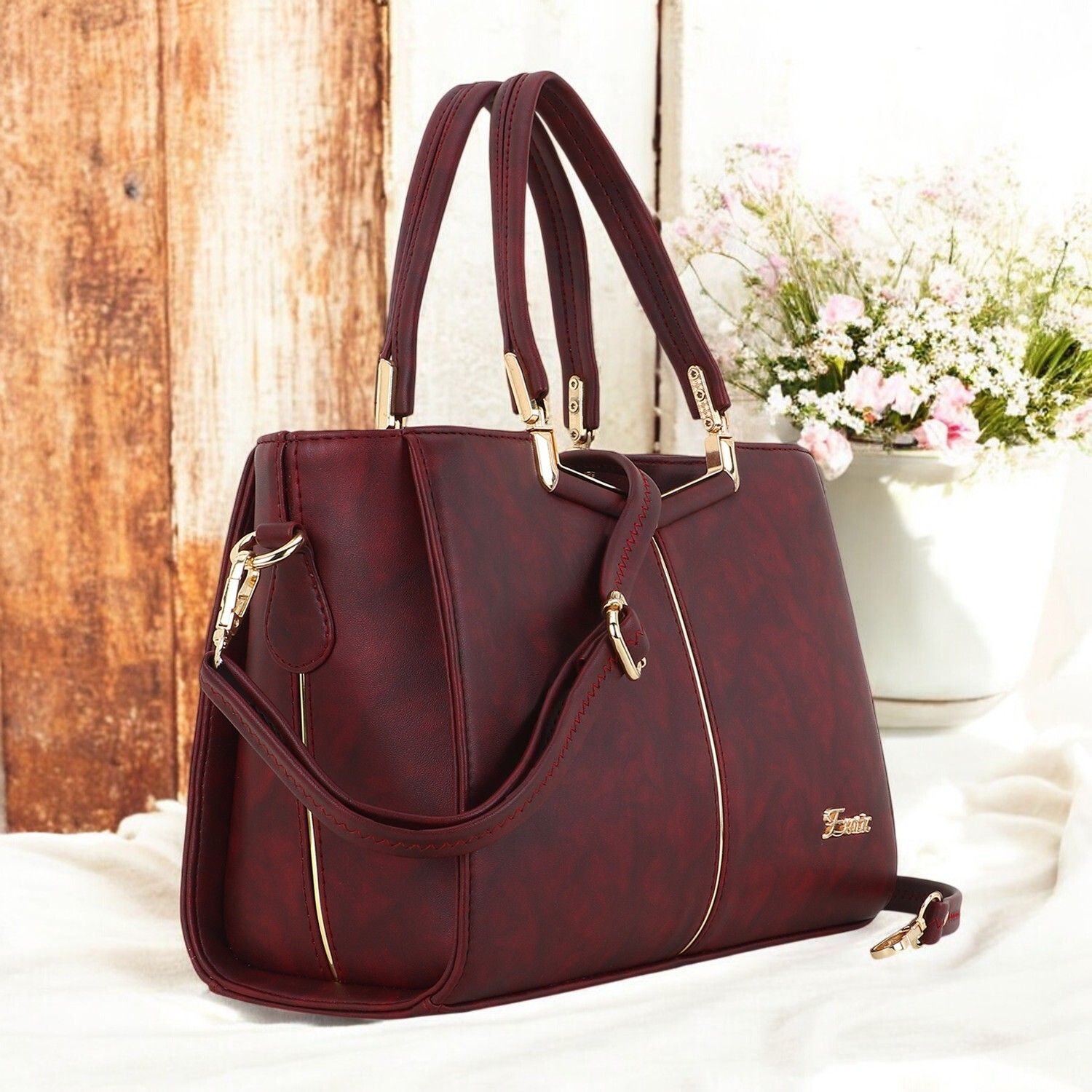 Women Maroon Sling Bag-image-7