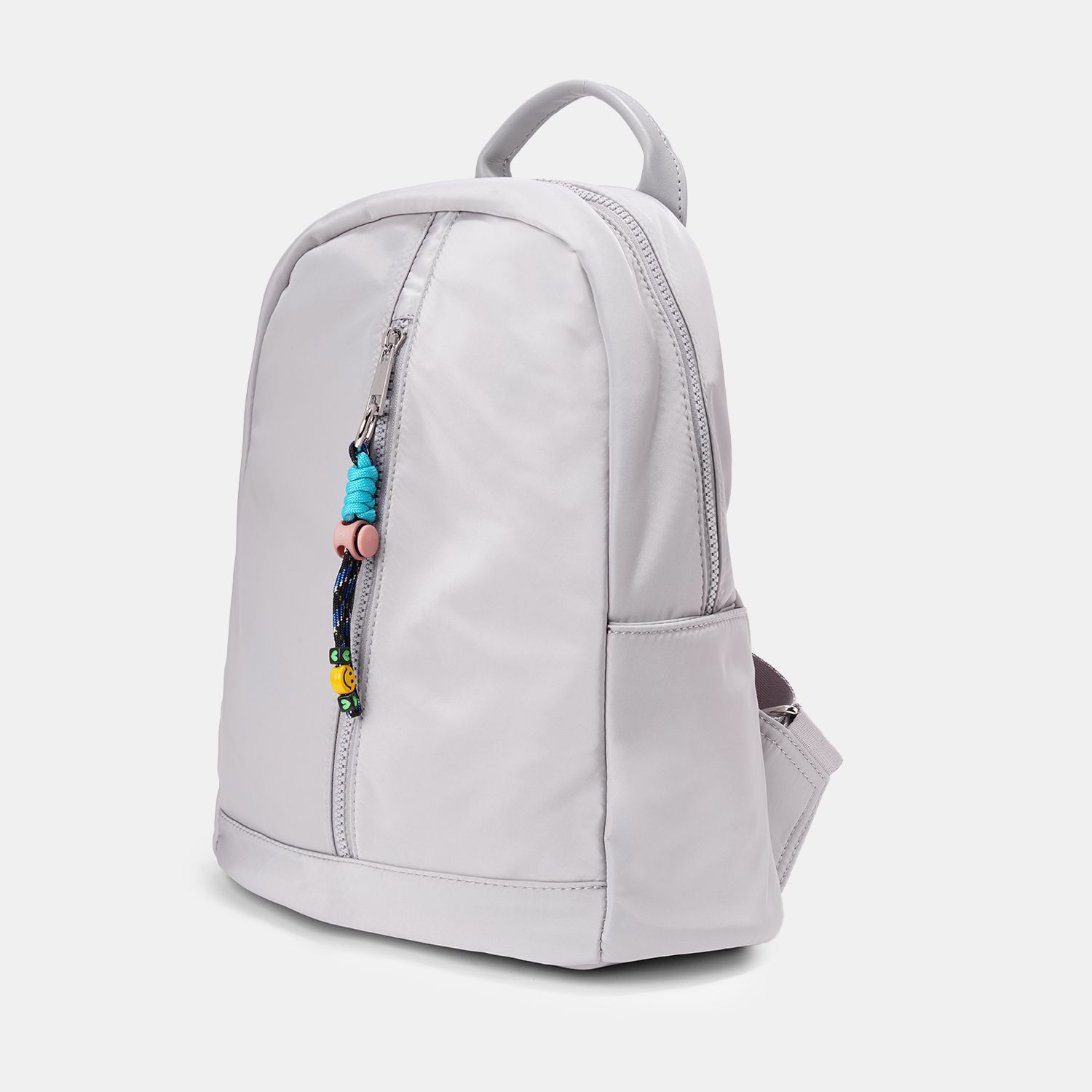 forever glam by pantaloons 12.544 L Backpack Light Grey Zip Charm Backpack-picture-44