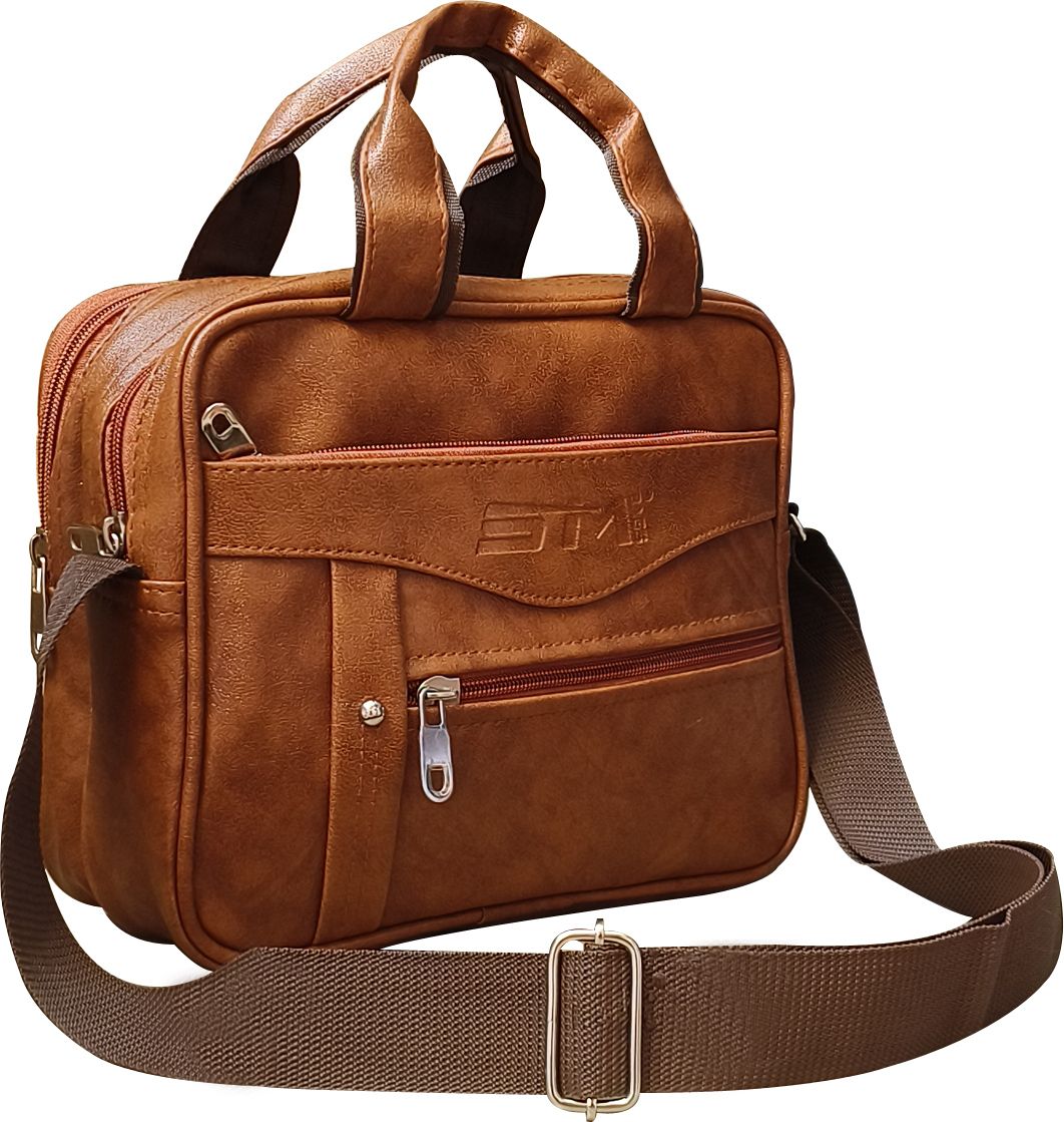 Tan Men & Women Sling Bag Stylish Sling ,Cross body sling,Travel,office bag,side bag for men and women-image-39