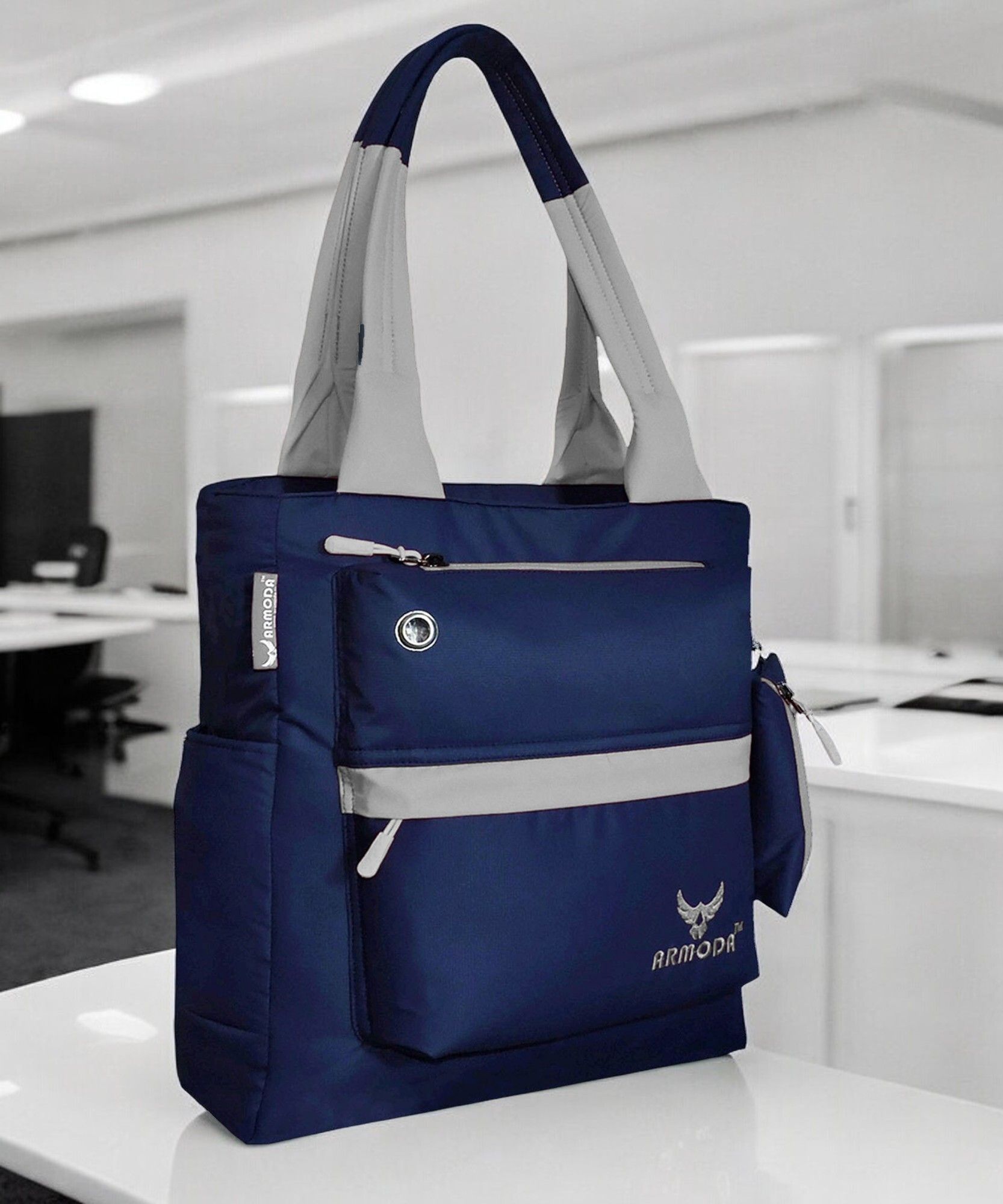 armoda Women Blue, Grey Shoulder Bag - Extra Spacious-picture-10