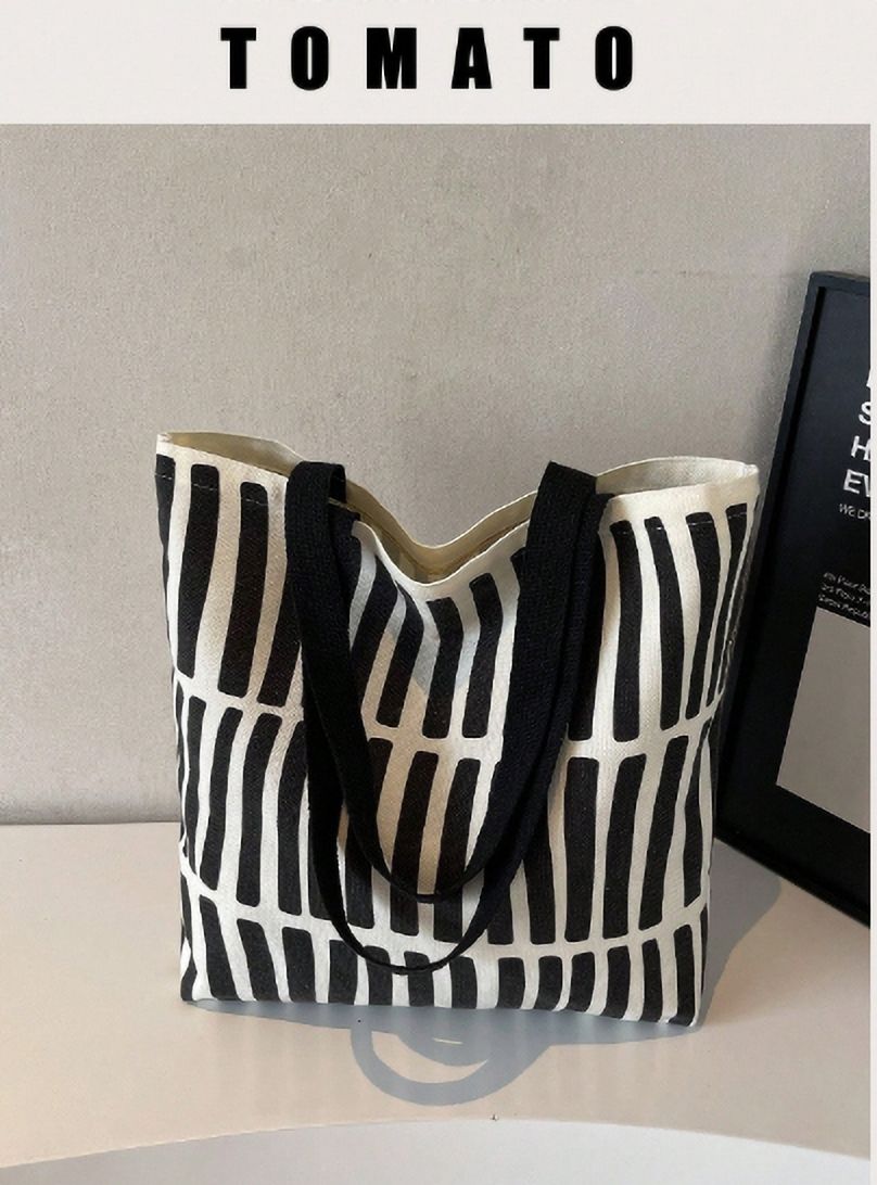 Women Black, White Tote