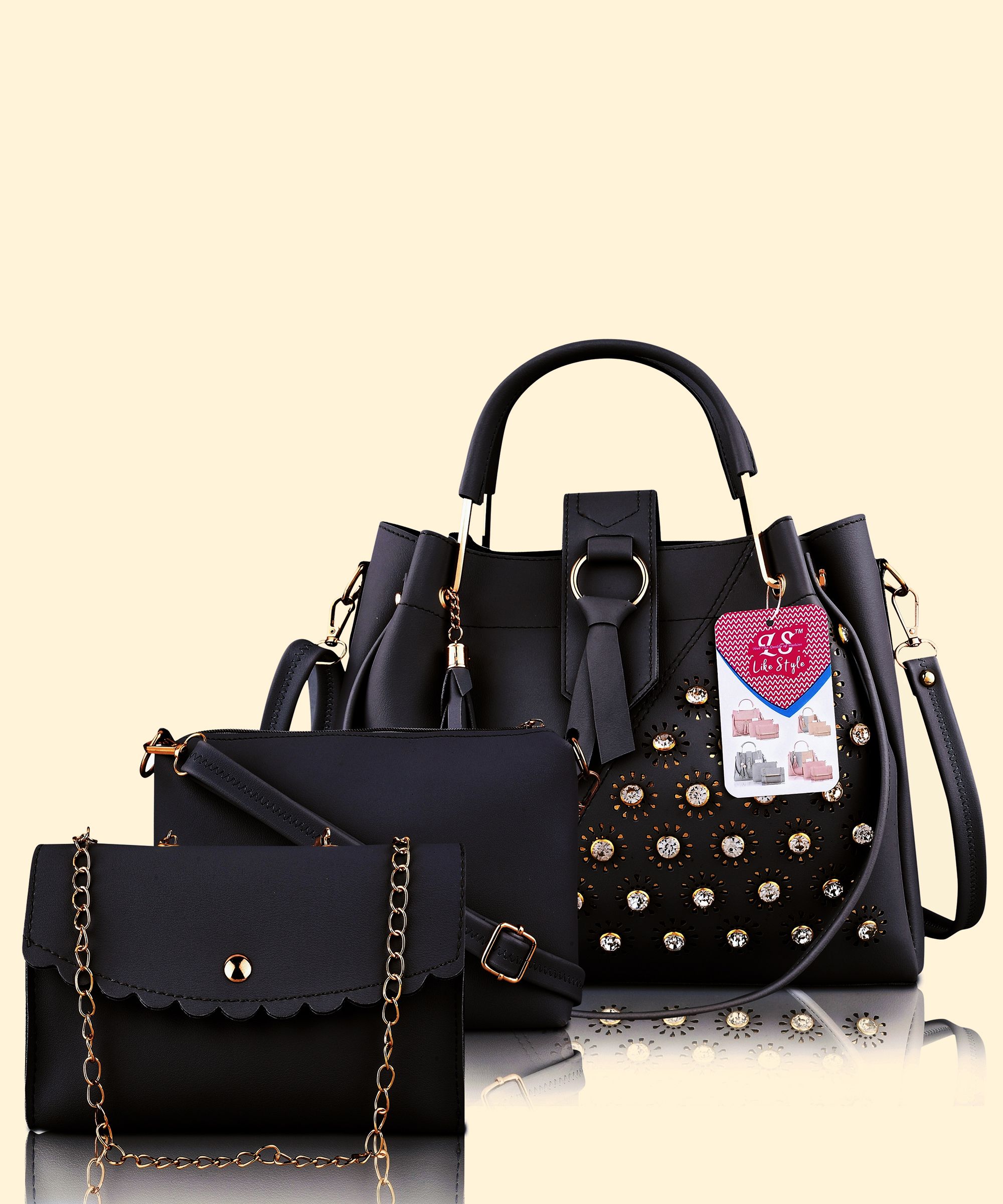 Women Black Messenger Bag - Extra Spacious