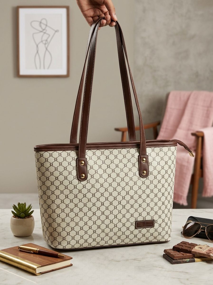 s.p. pearls Women Brown Tote-picture-11
