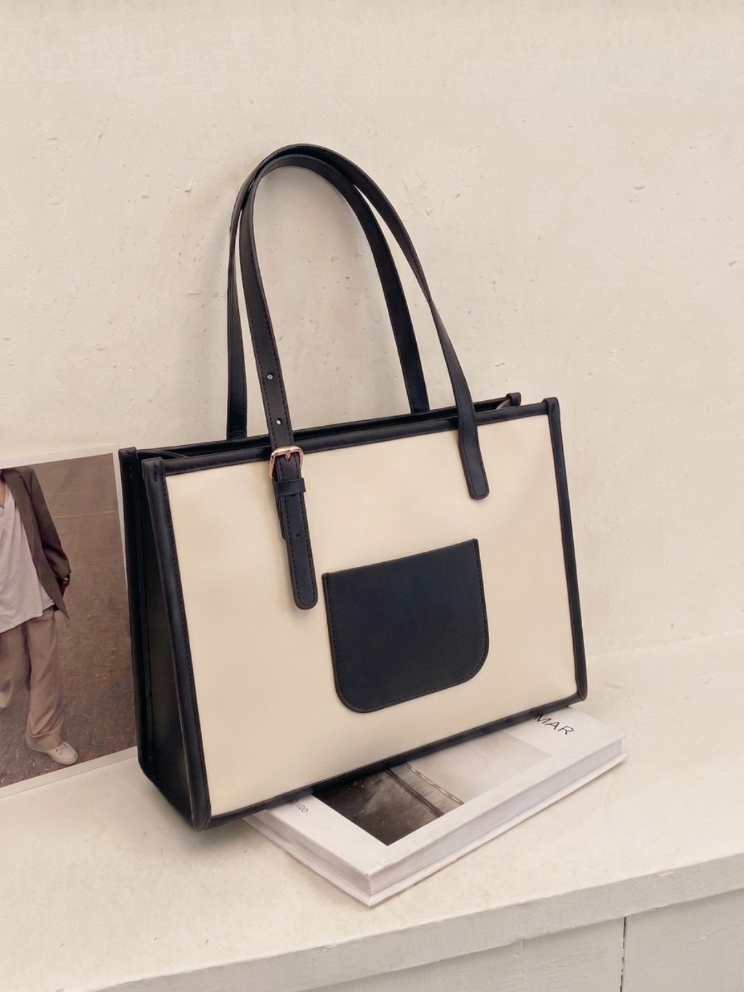 tcrazy Women Black, Beige Tote-picture-15