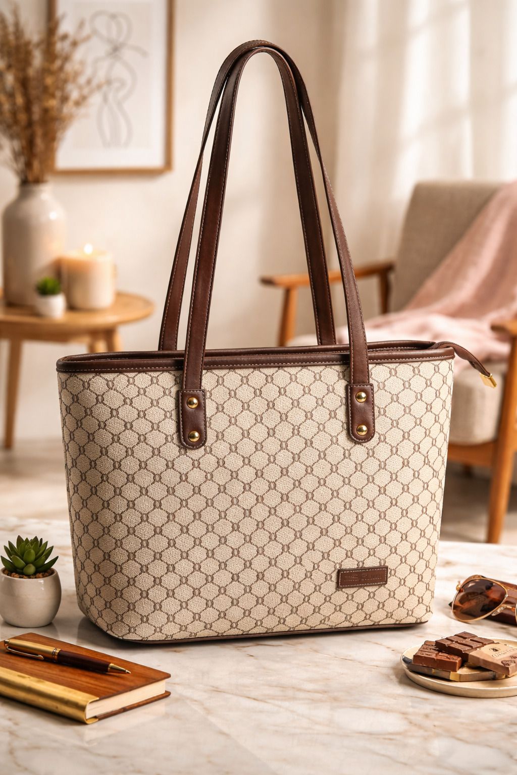 s.p. pearls Women Brown Tote-picture-16