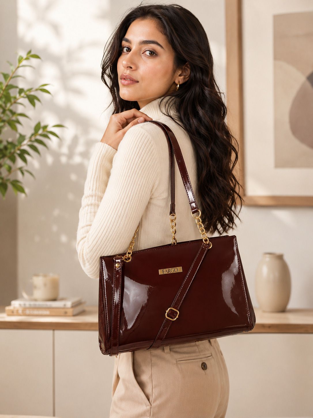 fargo Women Maroon Hand-held Bag-picture-30