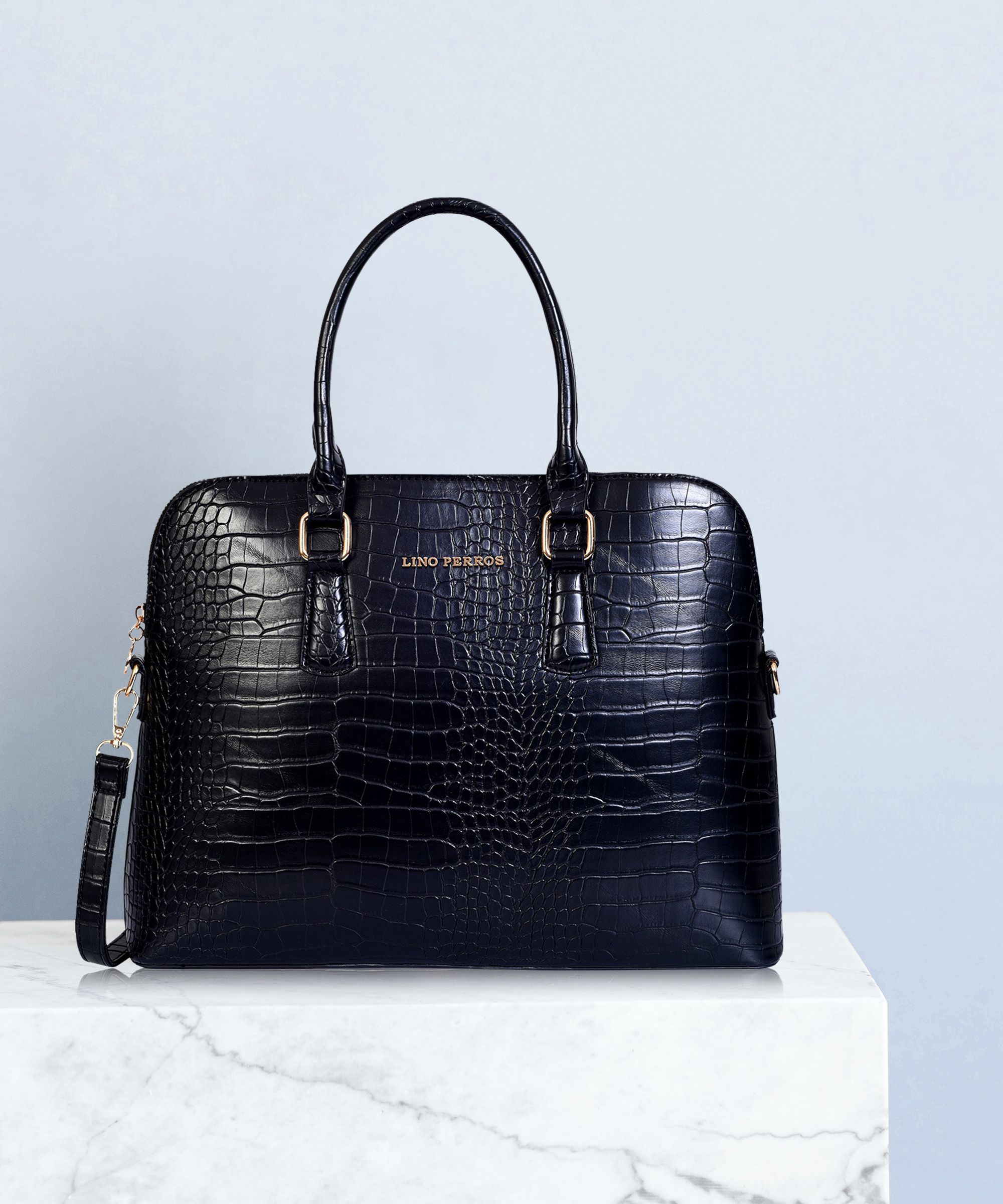 lino perros Women Black Satchel - Extra Spacious-picture-40