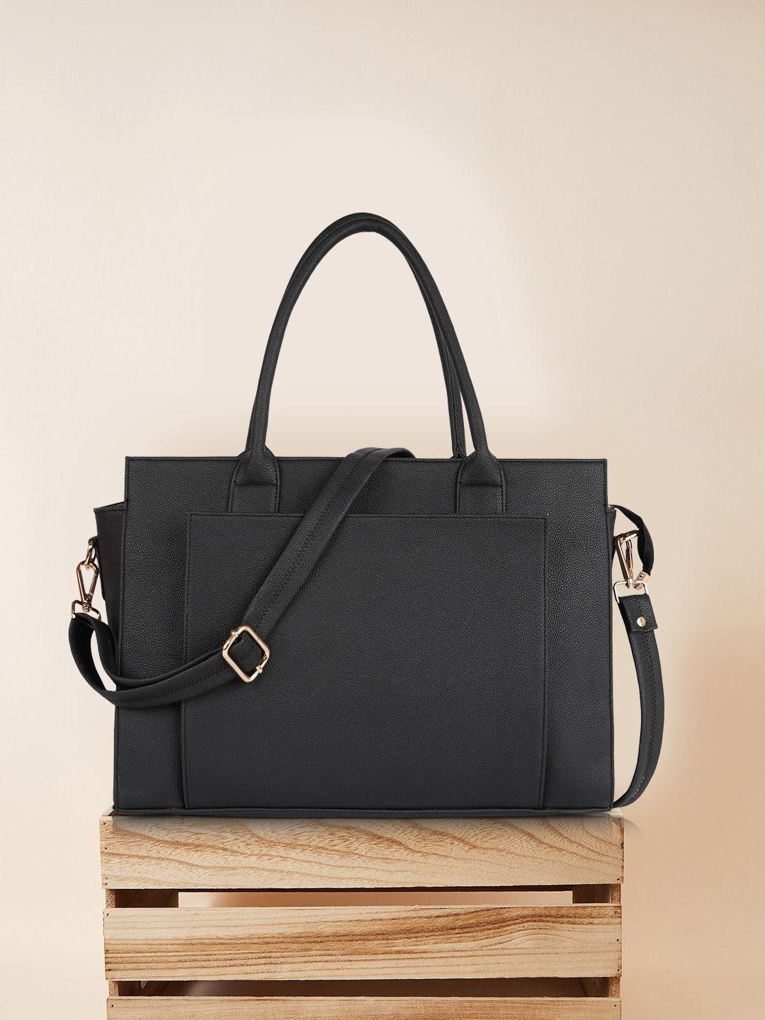 romofy Women Black Tote-picture-13