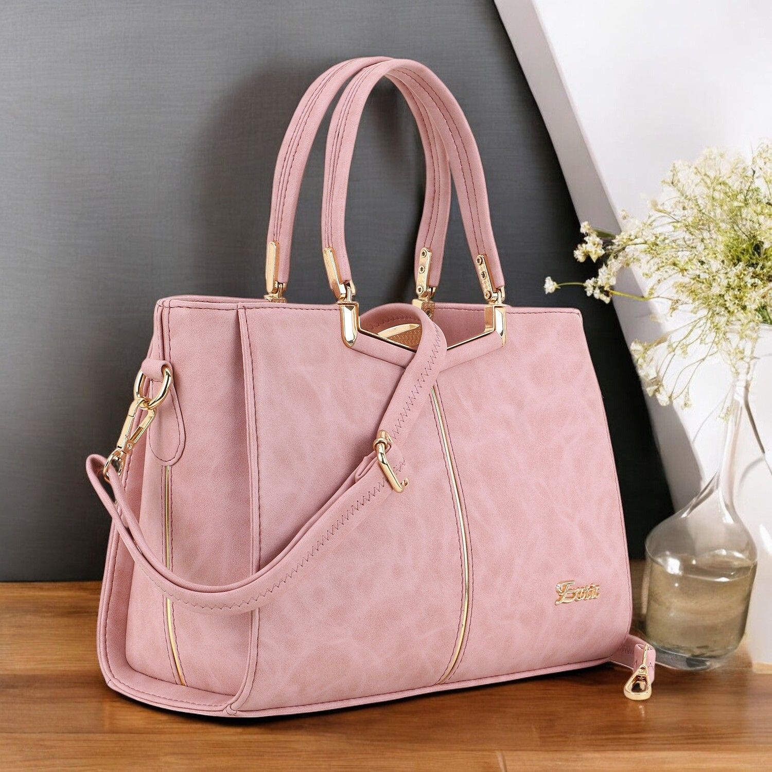 Women Pink Sling Bag-image-11