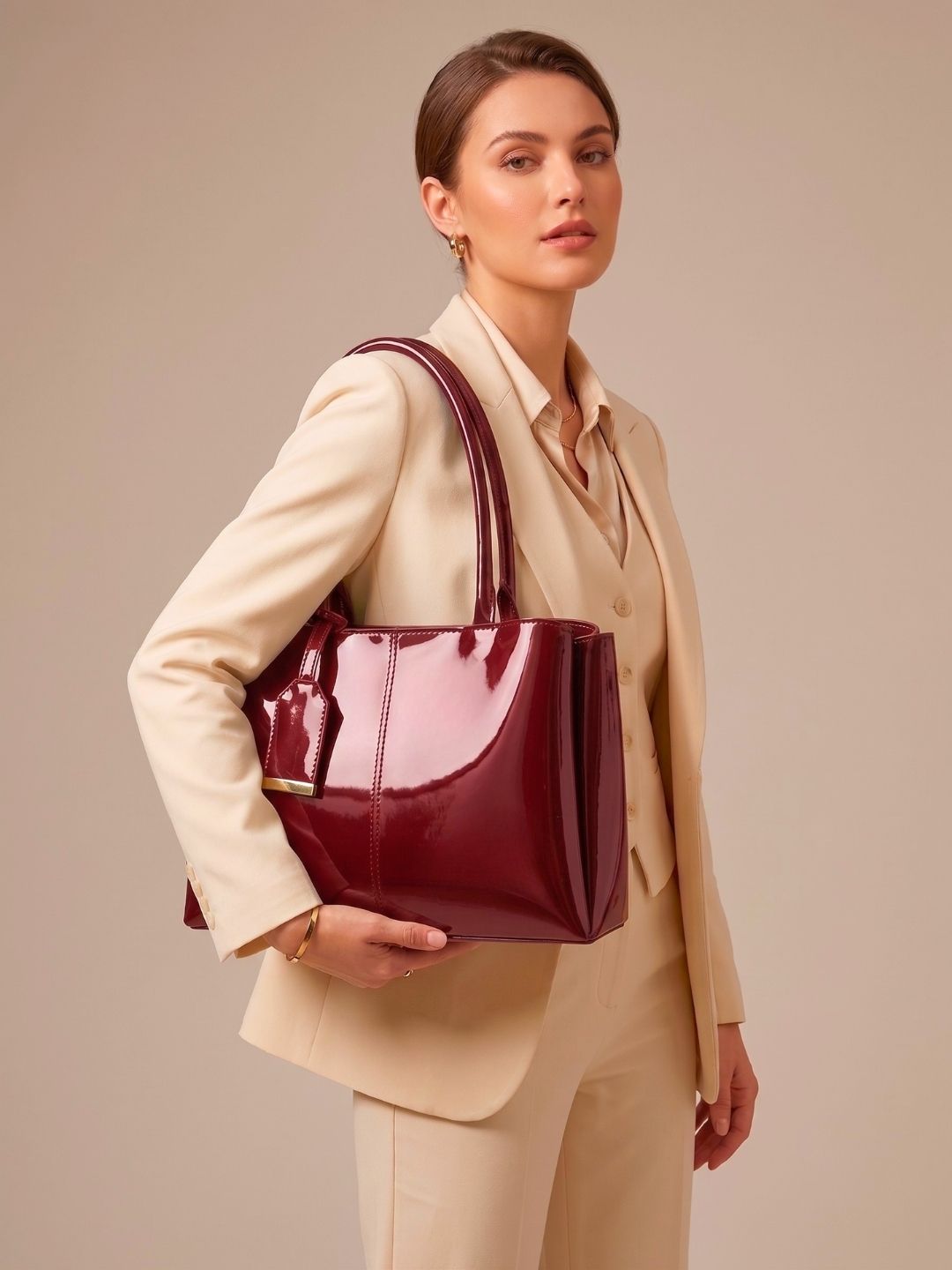 tcrazy Women Maroon Hand-held Bag-picture-12