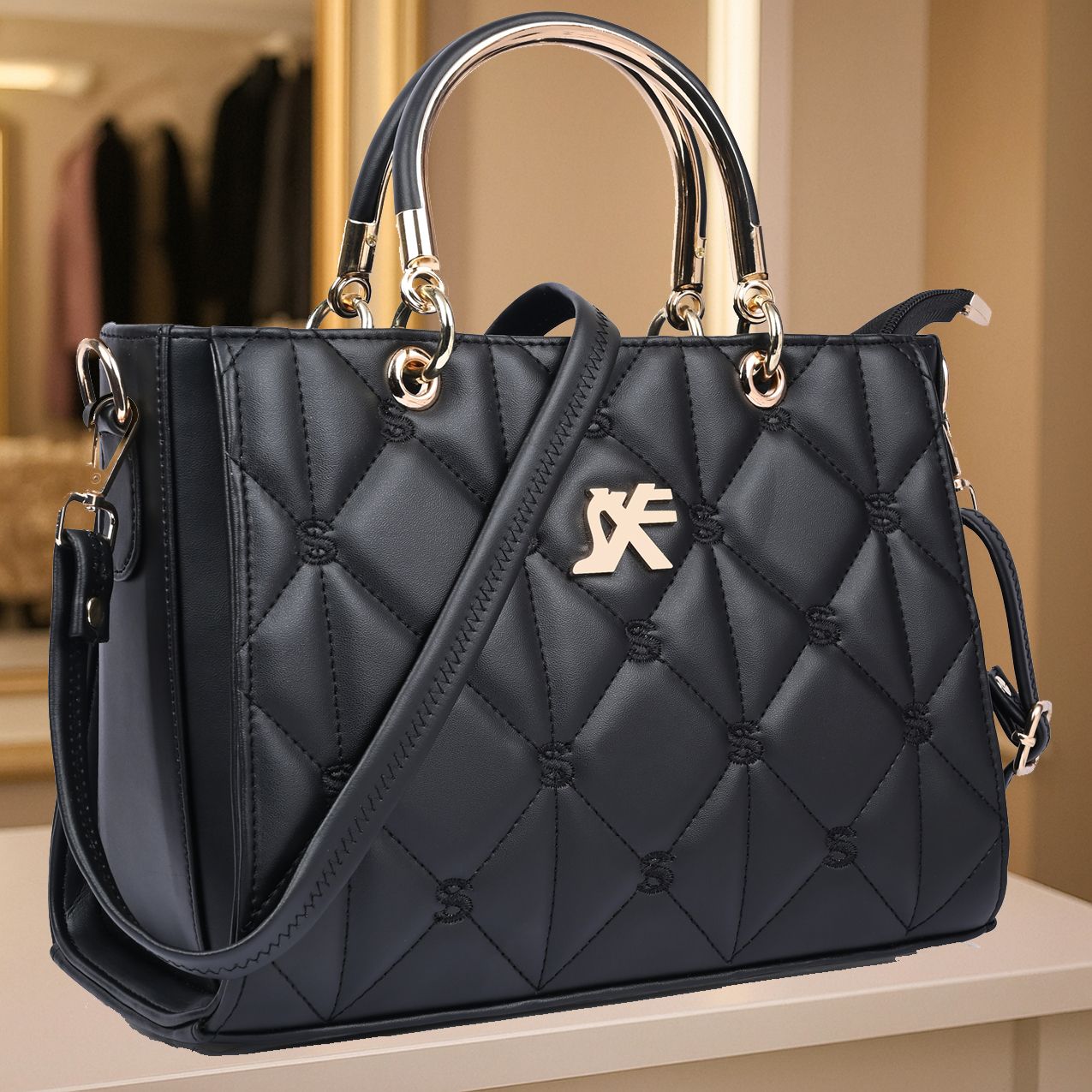 Women Black Sling Bag-image-10